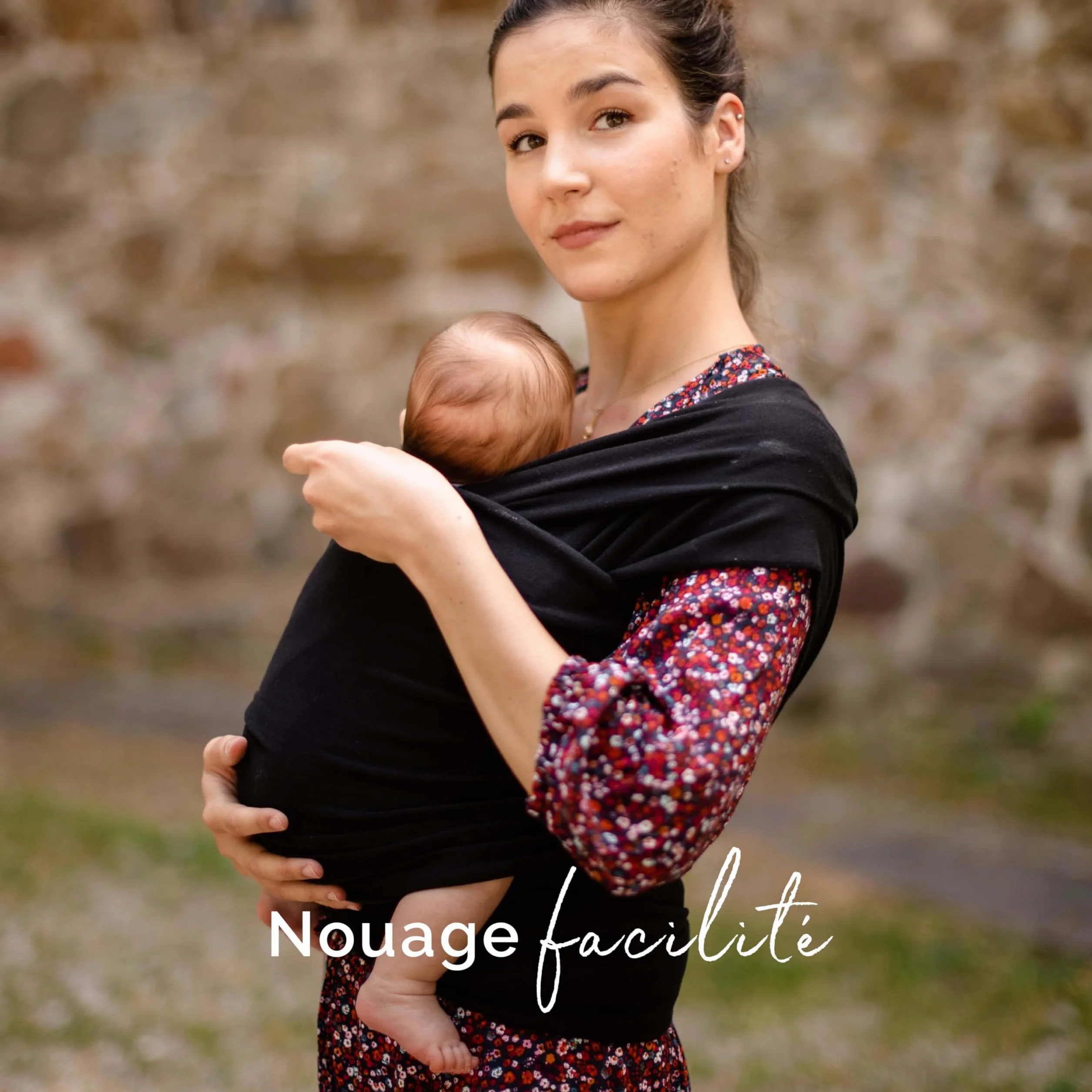 Boba Wrap Écharpe de Portage Originale Noire pour Bébés Jusqu'à 16 kg
