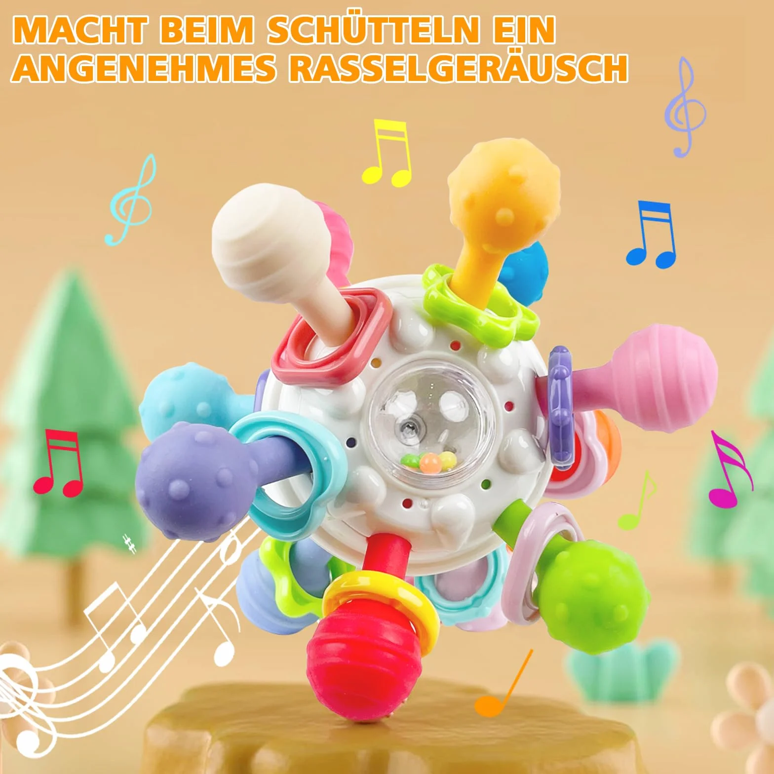 Jouet Dentition Bebe Balle Sensorielle Hochet Développement 0-3 Mois Educatif Cadeau Enfant Garçon Fille 1 An