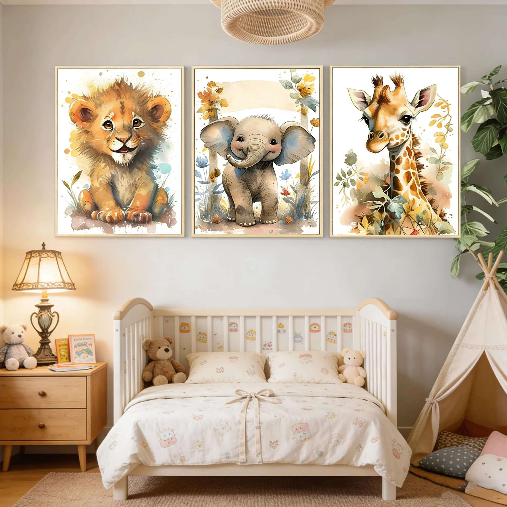 Plakat Zwierzęta Sawanna 40x50 cm Dekoracja Ścienna Dziecięca