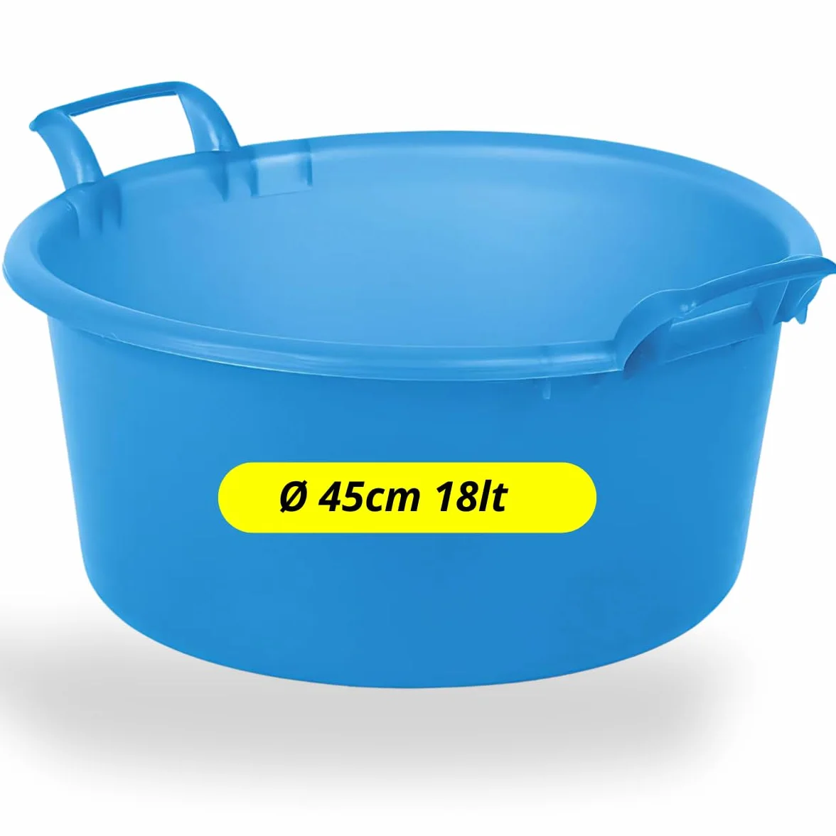 Tomaino Bassine à lessive en plastique rigide ronde 18 l Ø 45 cm Conteneur à linge multifonction