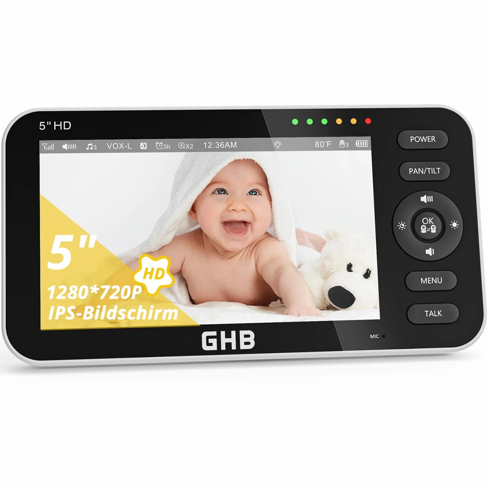 GHB Écran pour babyphone 5" SM50B