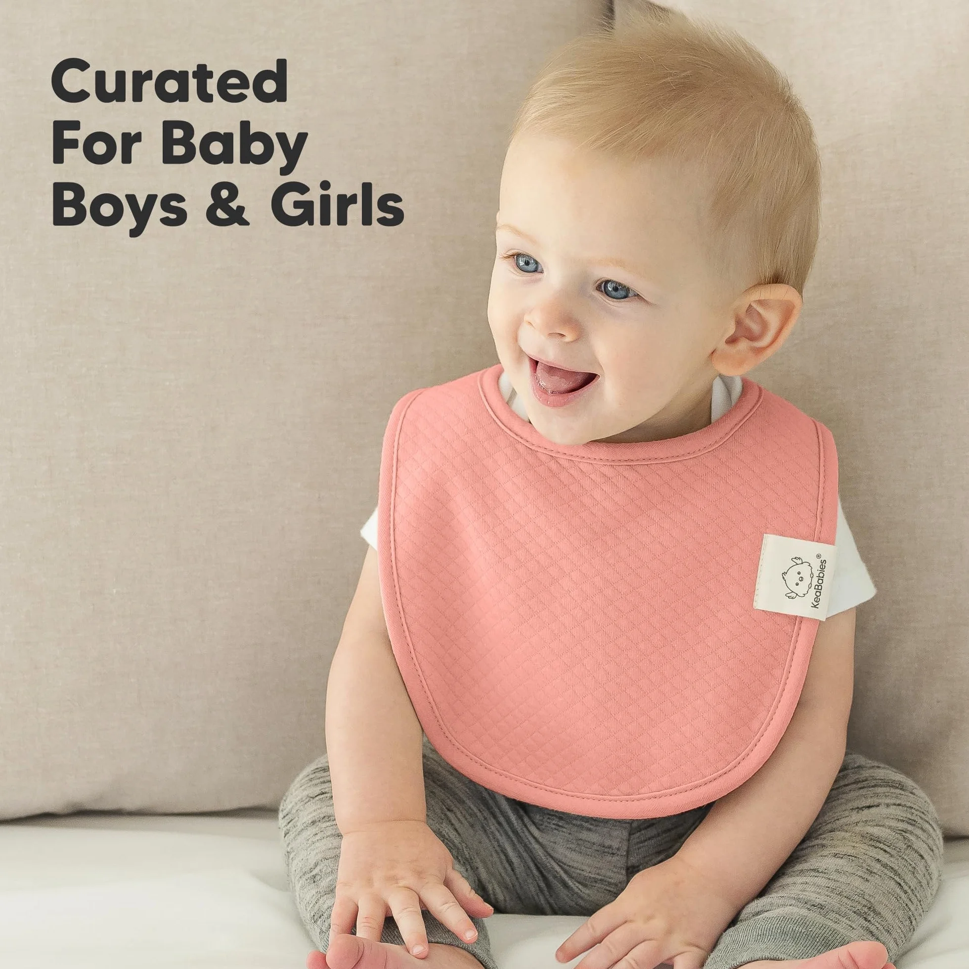 KeaBabies 8-Pack Bavoirs Bébé en Coton Anti-bave Fille et Garçon
