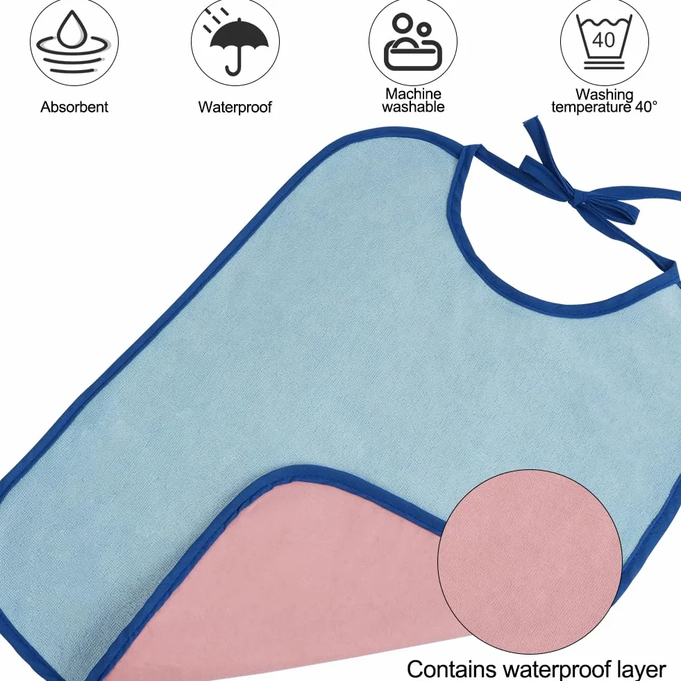 Bavoirs Imperméables pour Bébé en Forme de U, Ajustable, Tissu Lavable, Éponge