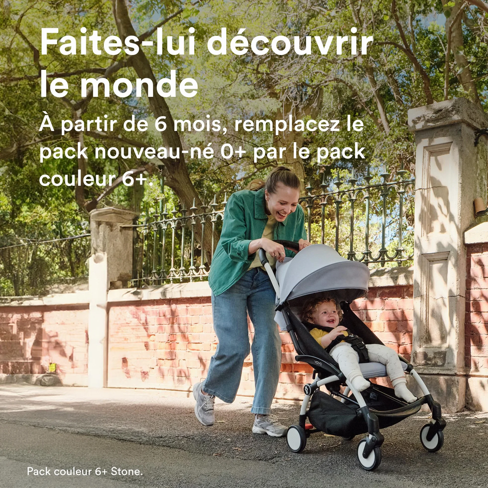 Stokke YOYO3 Poussette avec Pack Nouveau-né et Pack Couleur 6+ (Aqua) Cadre Noir