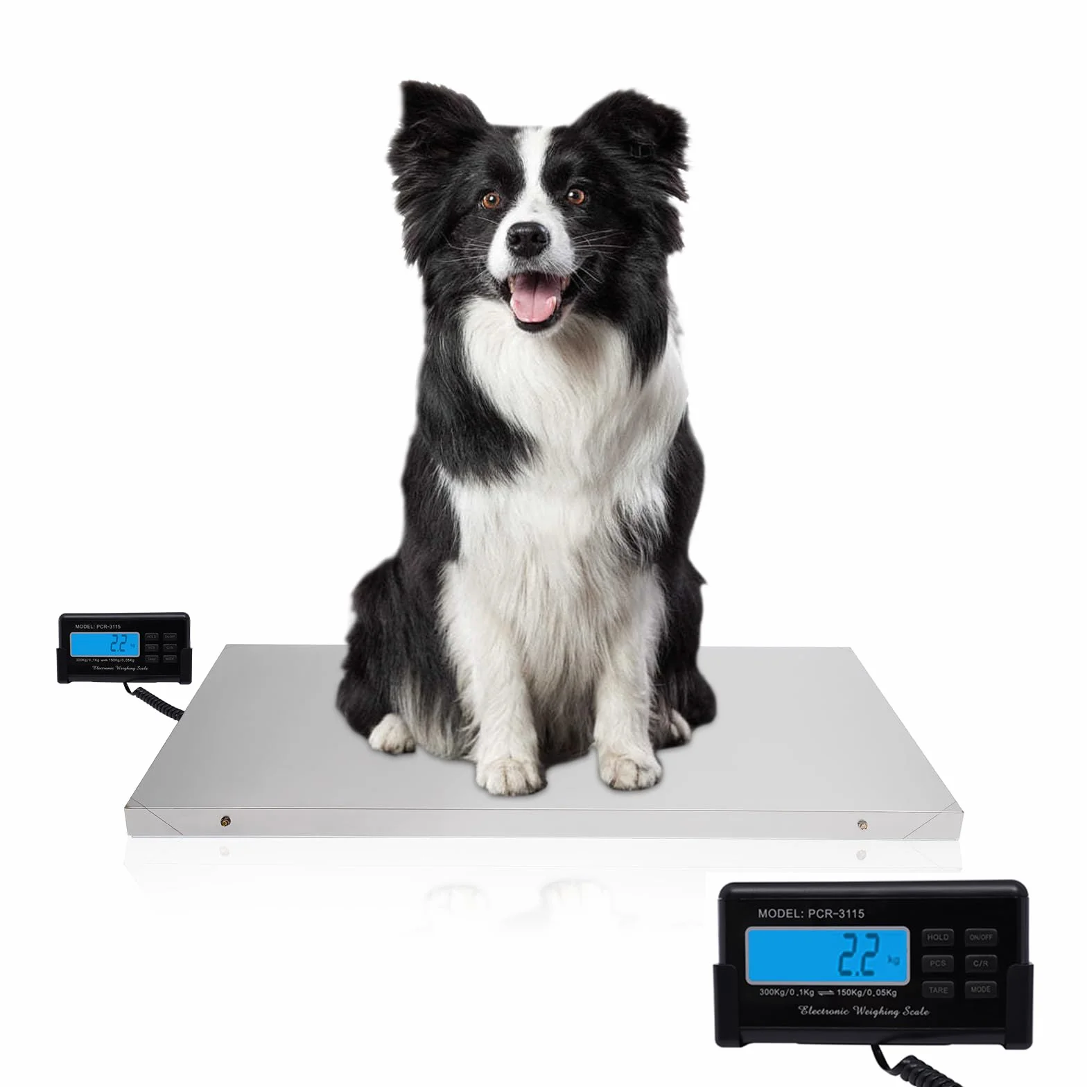 Pèse-bébé numérique de précision pour grands chiens - 300 kg - Balance numérique LCD pour chatons, chiots, lapins ou nourrissons - 103 x 53 cm