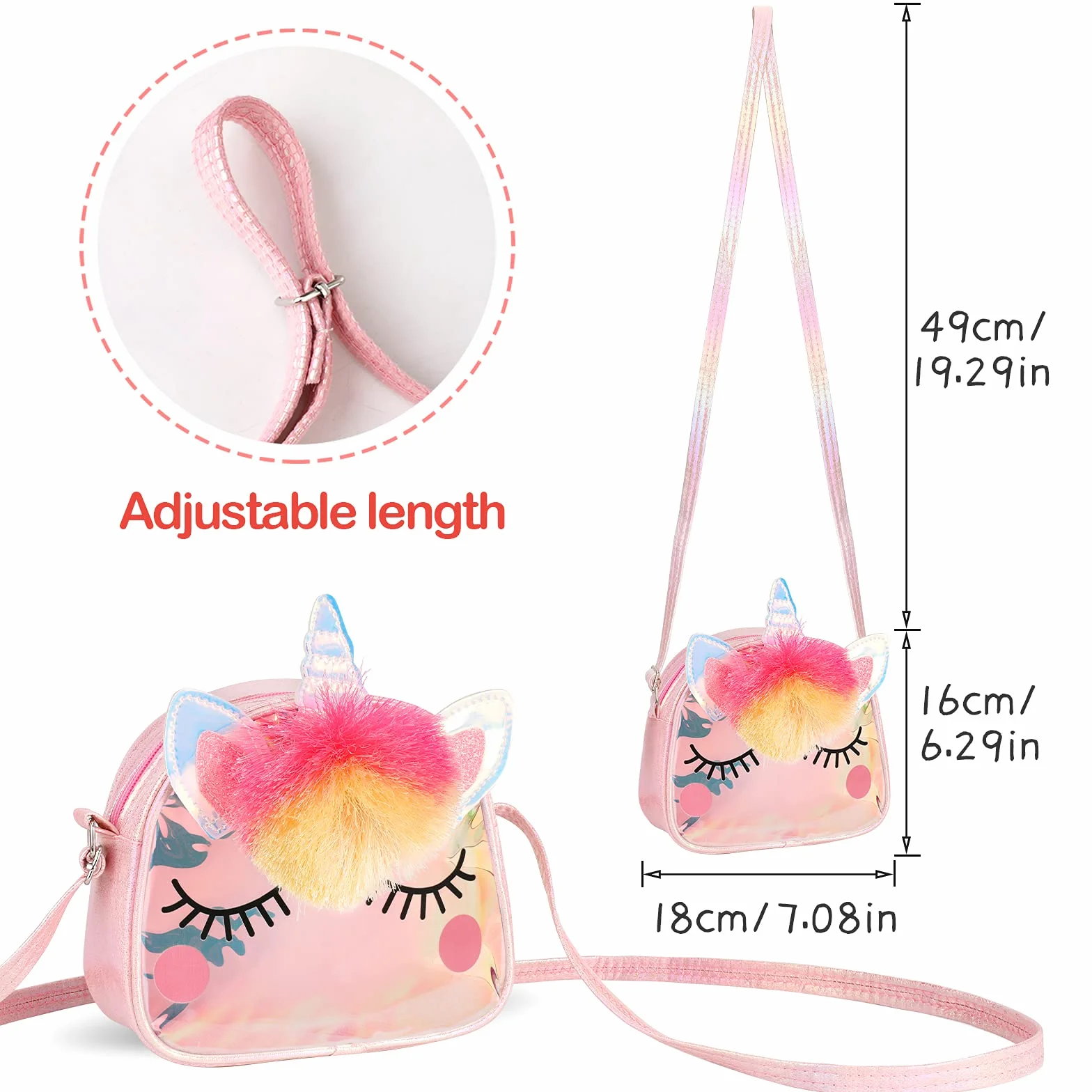 Hifot Licorne Sac à Main Bijoux Enfants Fille, Unicorn Collier Bracelet Boucle d'Oreille Bagues Kit Cadeau Anniversaire