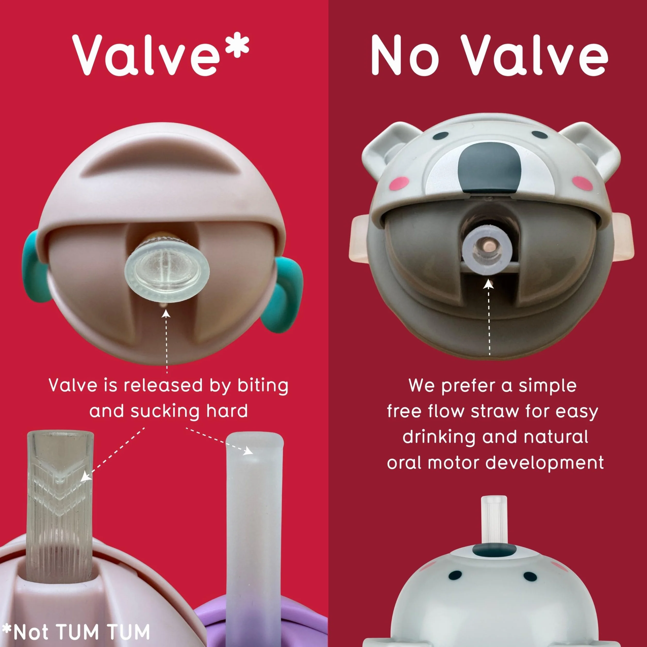 Tasse d’Apprentissage pour Bébé TUM TUM avec Paille Lestée, Anti-fuite, Couvercle Rabattable, Silicone, Pip le Panda 200ml