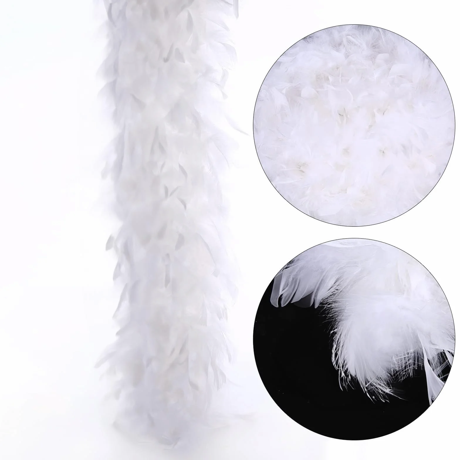 Boa à Plumes 2M 80g Unisexe DIY Accessoire Déguisement Carnaval Fête Halloween Noël Mariage Cosplay