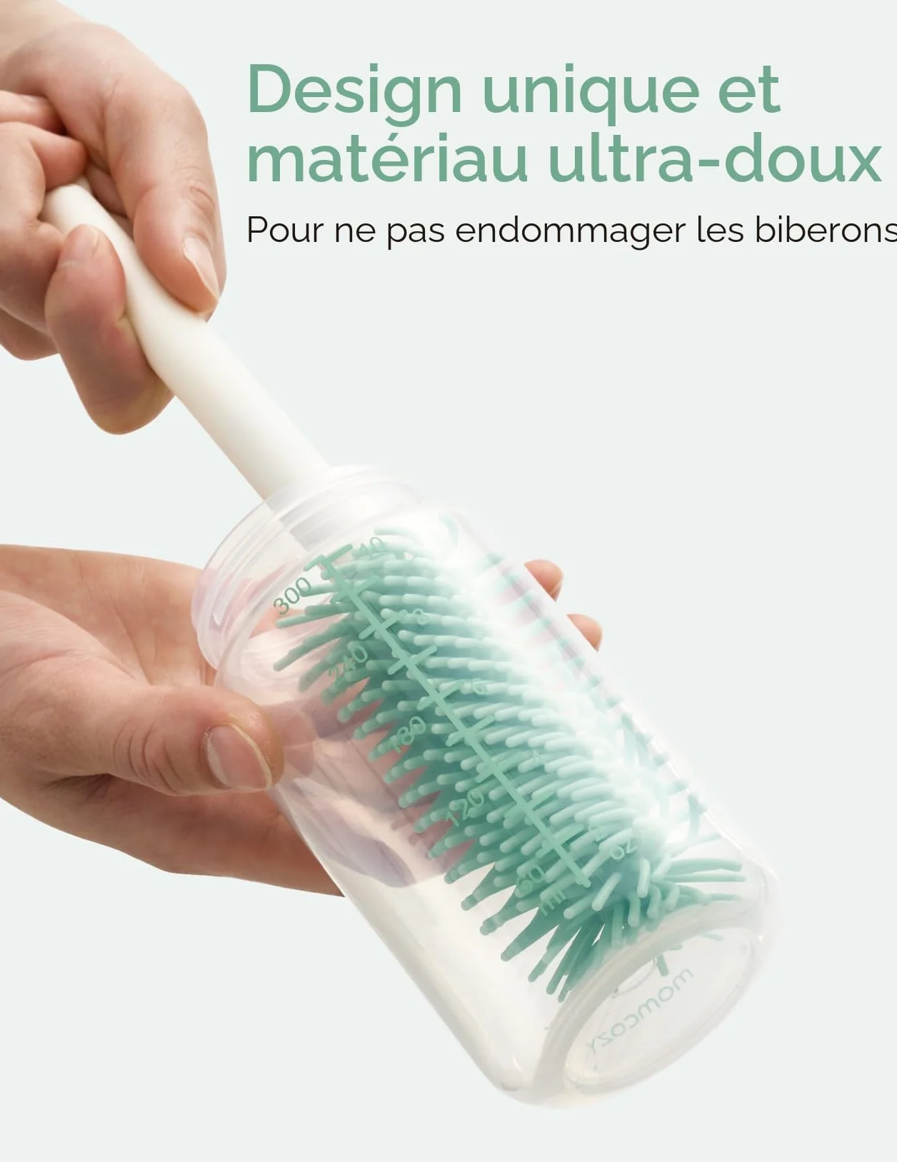 Momcozy Kit Nettoyage Biberon Silicone avec Brosse Tétine Écouvillon Boîte Rangement Support Séchage
