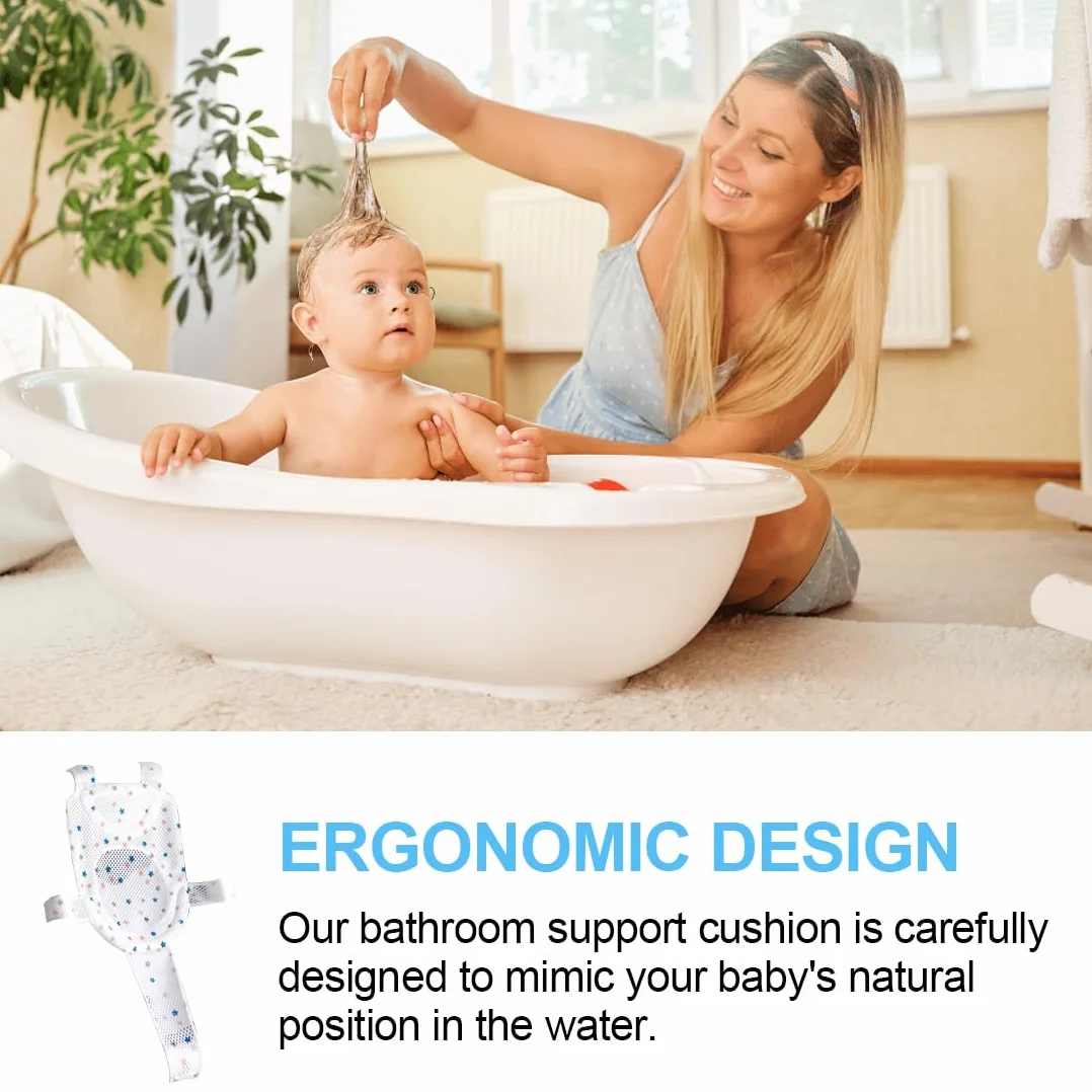 Réducteur de baignoire antidérapant tapis de bain coussin pour bébé réglable respirant
