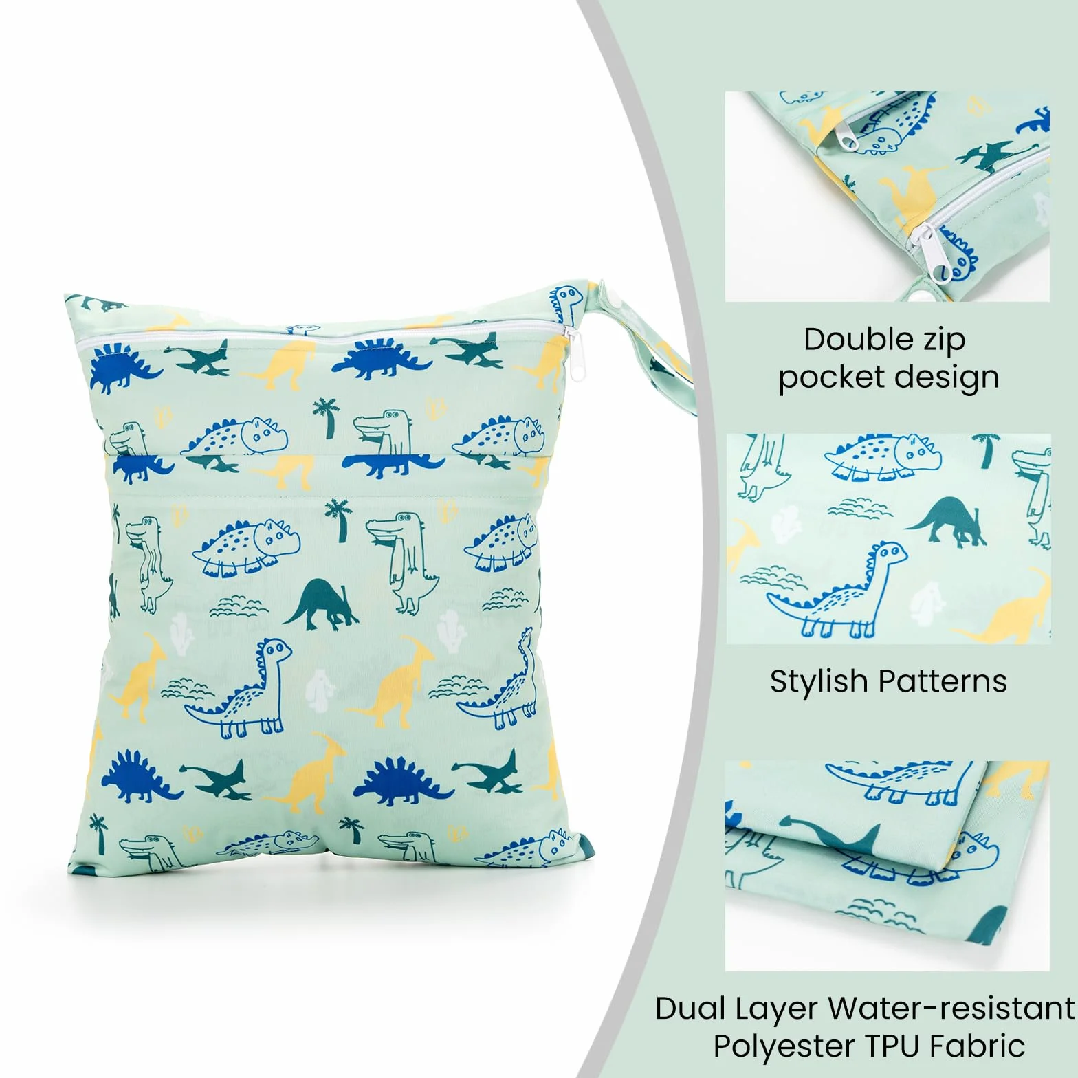 Lot de 2 sacs humides pour crèche multicolore - Sac de voyage pour fille et garçon