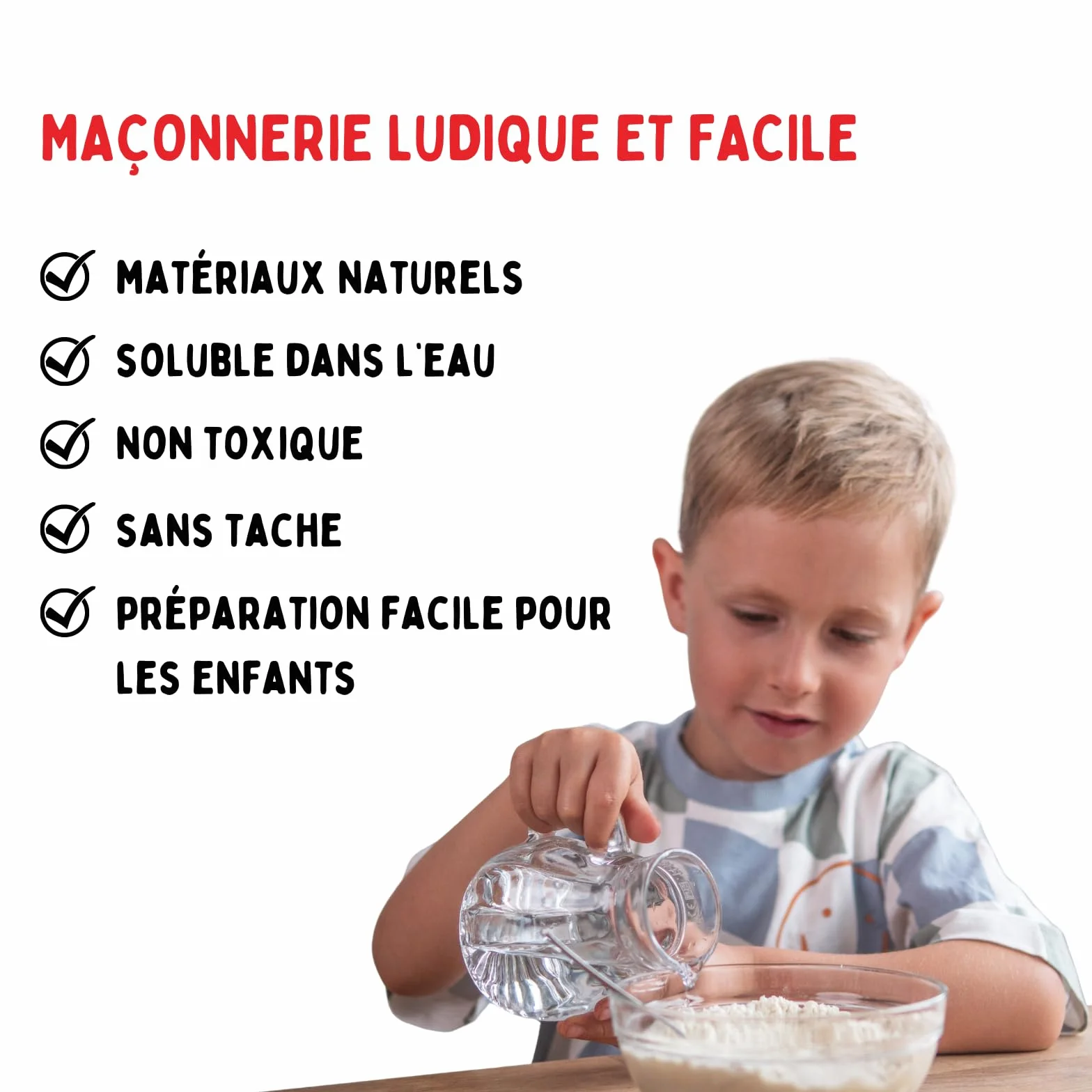 Teifoc 902 Mortier prêt à l'Emploi 1000 g – Mortier Soluble dans l'Eau pour Bricolage et Construction avec Mini-Briques