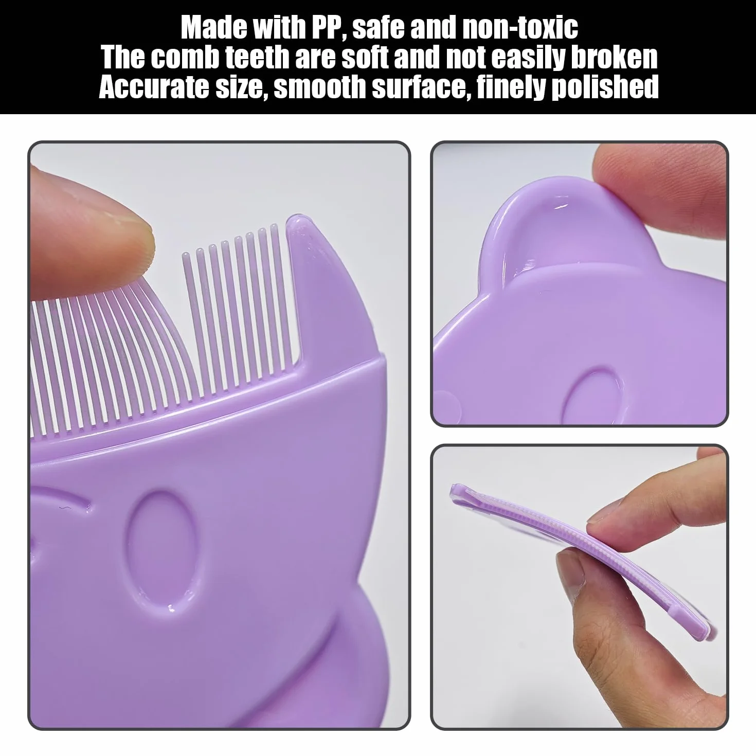 Ensemble De 4 Peignes Violets Brosse À Shampoing Doux Bébé En Silicone