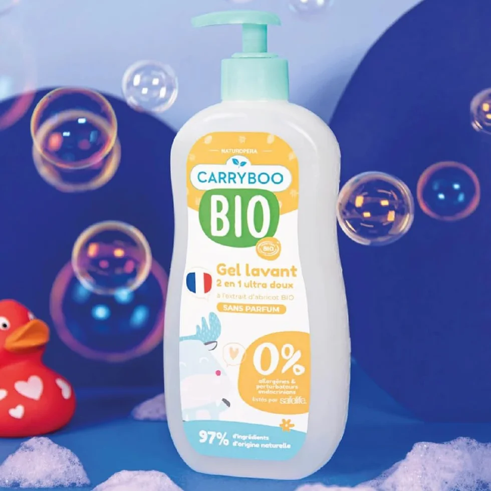 Gel Lavant 2 en 1 ultra doux à l'extrait d'abricot Bio Flacon pompe 500ml
