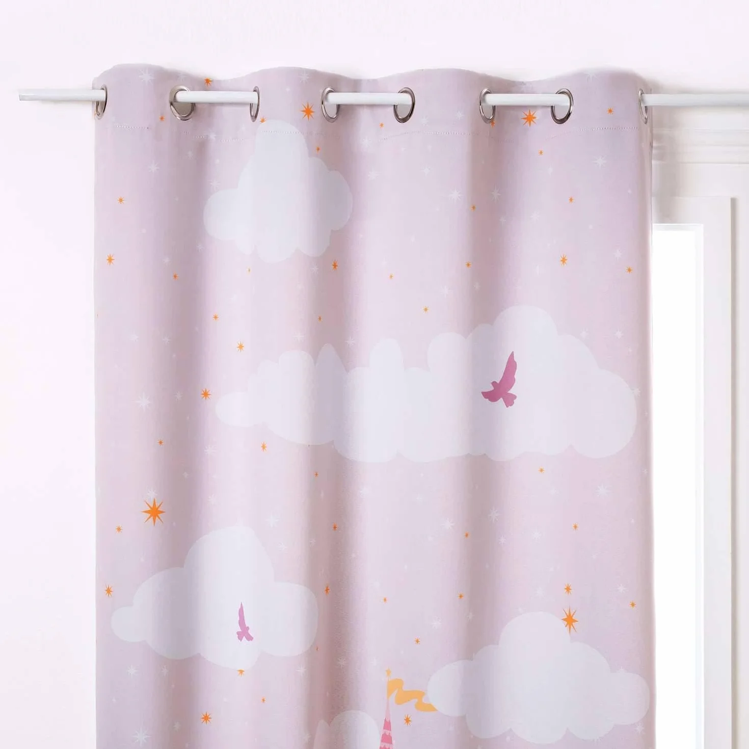 Atmosphera Kids Rideau occultant Enfant Château 135 x 260 cm Rose