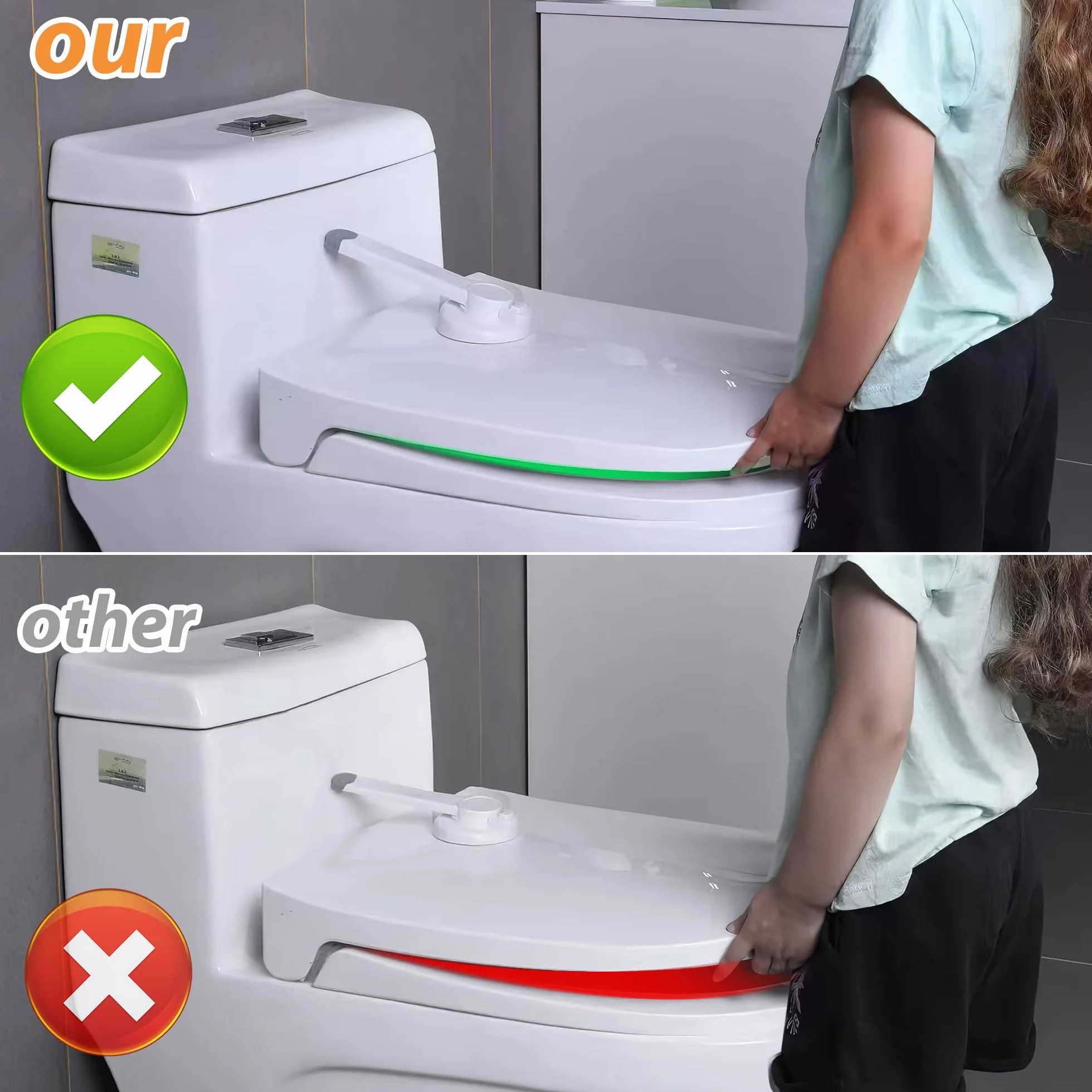 Verrou de Toilettede Sécurité pour Bébé, 2Pack, Sécurité Enfants, Installation Facile, Adhésif 3M