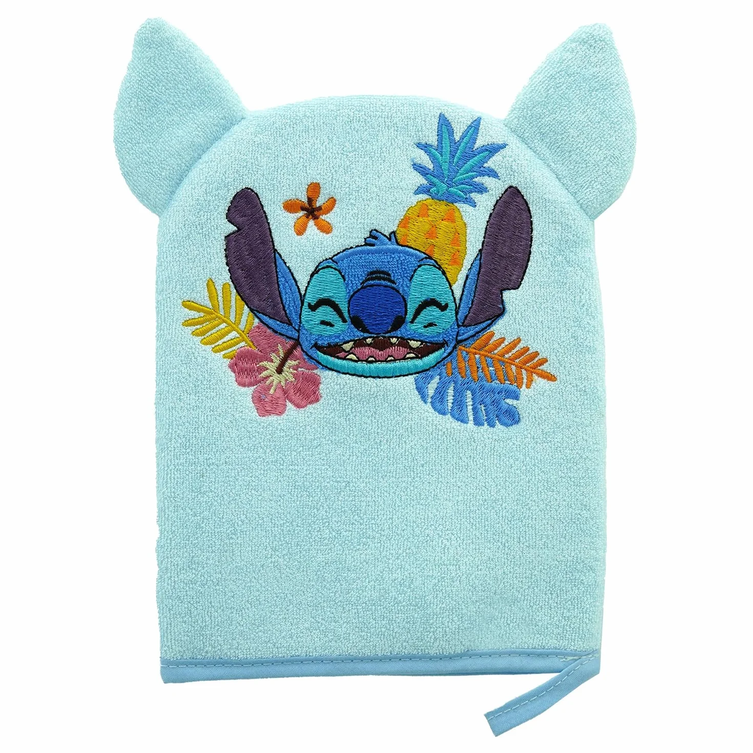 Disney Baby Stitch Gant de Toilette Bébé Douceur Bain Douche Ultra Doux Broderie Lilo & Stitch Adapté Corps Visage Debarbouillette Lavable
