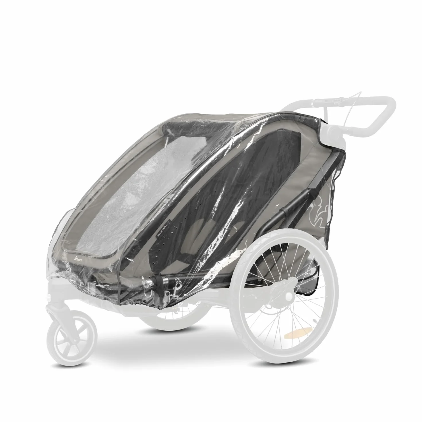 Hauck Habillage Pluie pour Remorque Vélo Enfant Bike N Walk Duo – Protection Imperméable avec Aération et Bandes Réfléchissantes, Pliable