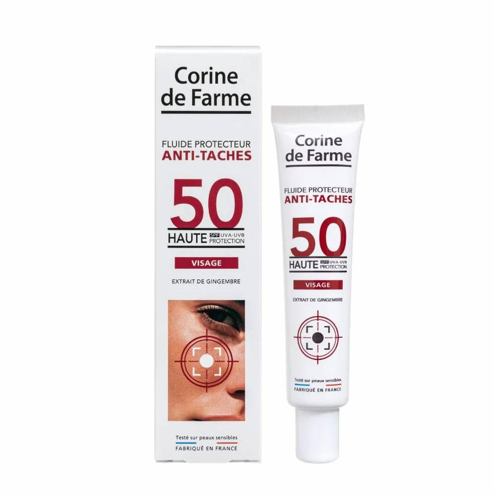 Corine de Farme Fluide Protecteur Solaire Anti-Taches SPF 50 Haute Protection UVA/UVB 40 ml