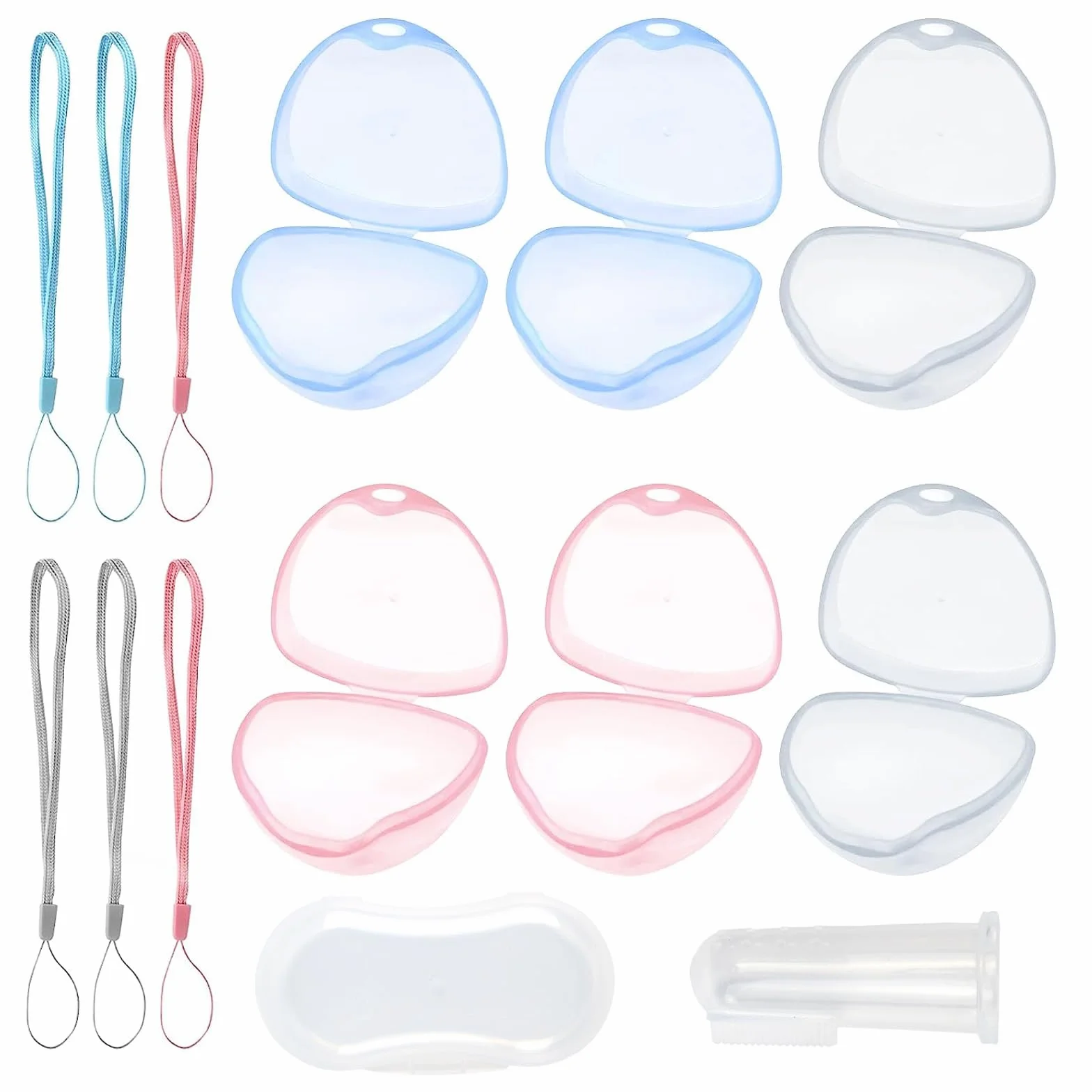 Boîte à Tétine Bébé 6 Pcs,Portable Boîte de Rangement Transparente Antipoussière,Sans BPA