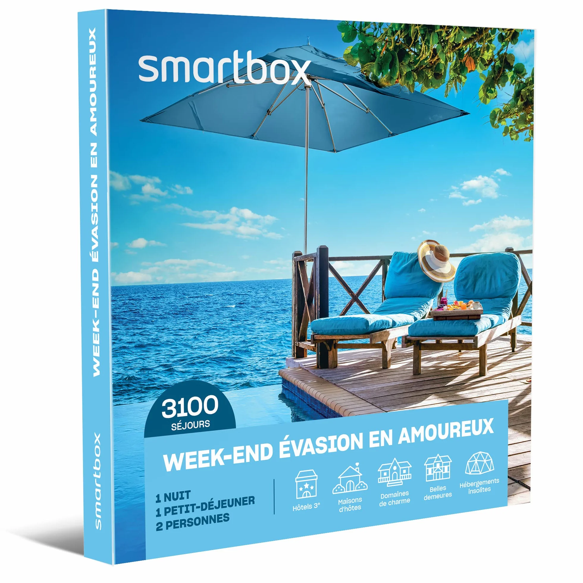Smartbox Coffret Cadeau 2 Jours Évasion Découverte pour 2 Nuit Petit-Déjeuner Idée Voyage