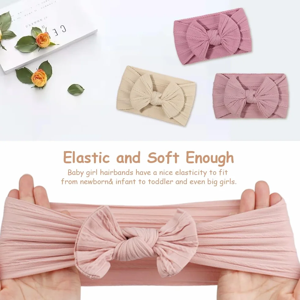Bandeau Bébé Fille Nylon Souple Hypoallergénique 0-3 Ans Accessoire Photo Mariage