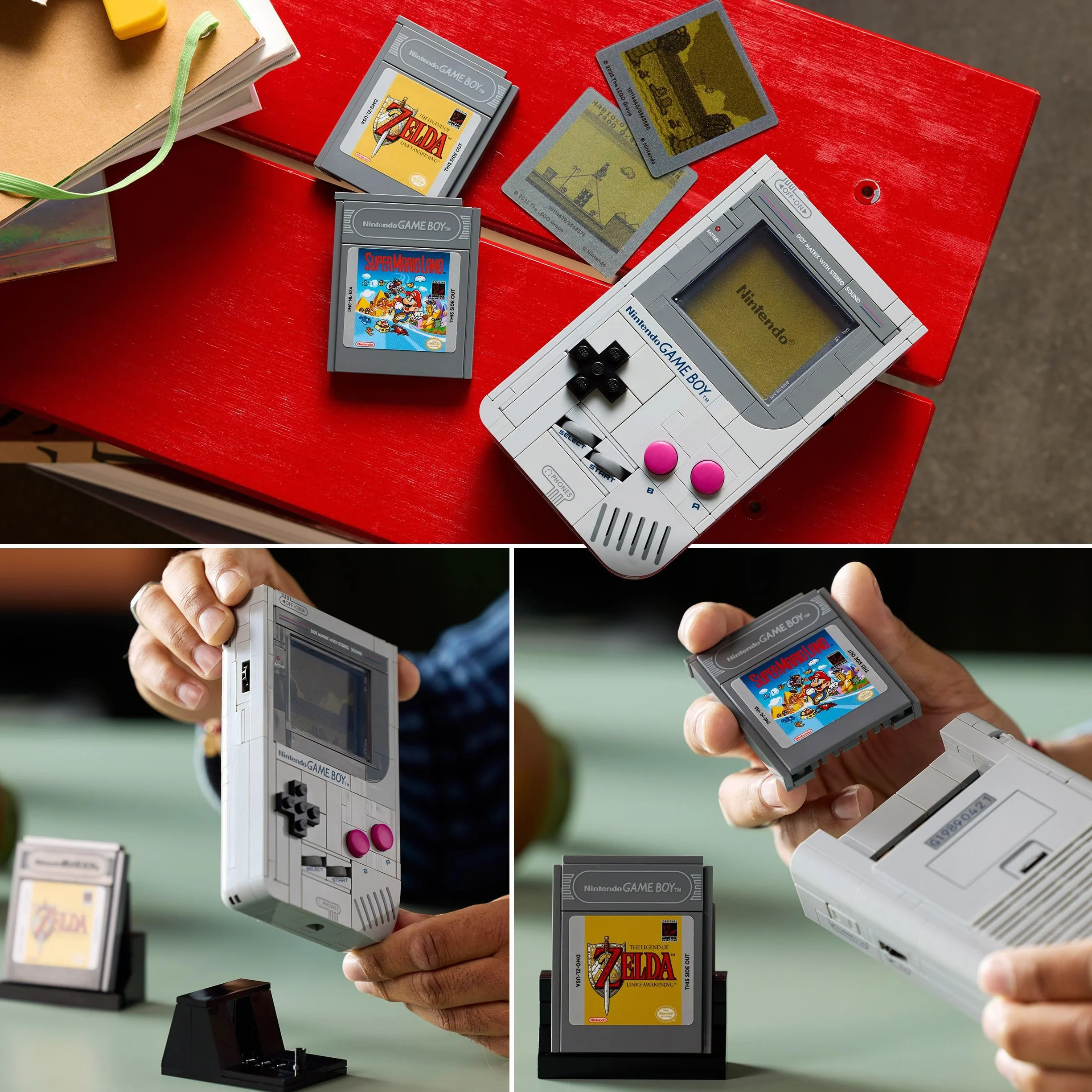 LEGO Super Mario Game Boy Set de Construction pour Adulte Maquette Nintendo 72046 avec 2 Cartouches Dont Zelda Support Inclus