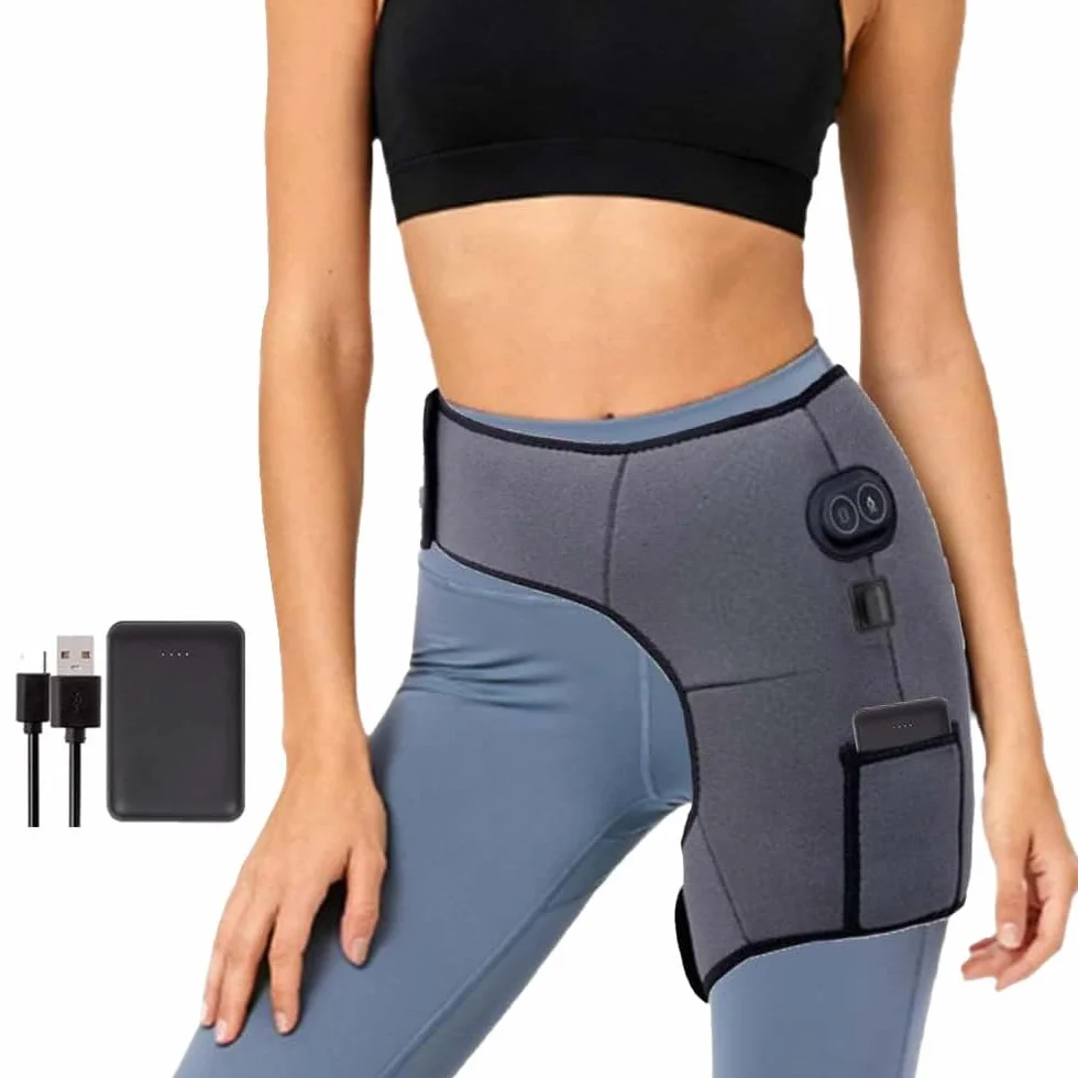 Coussin chauffant sans fil pour sciatique, 3 niveaux de chaleur, 6 modes massage vibration, hanches, batterie