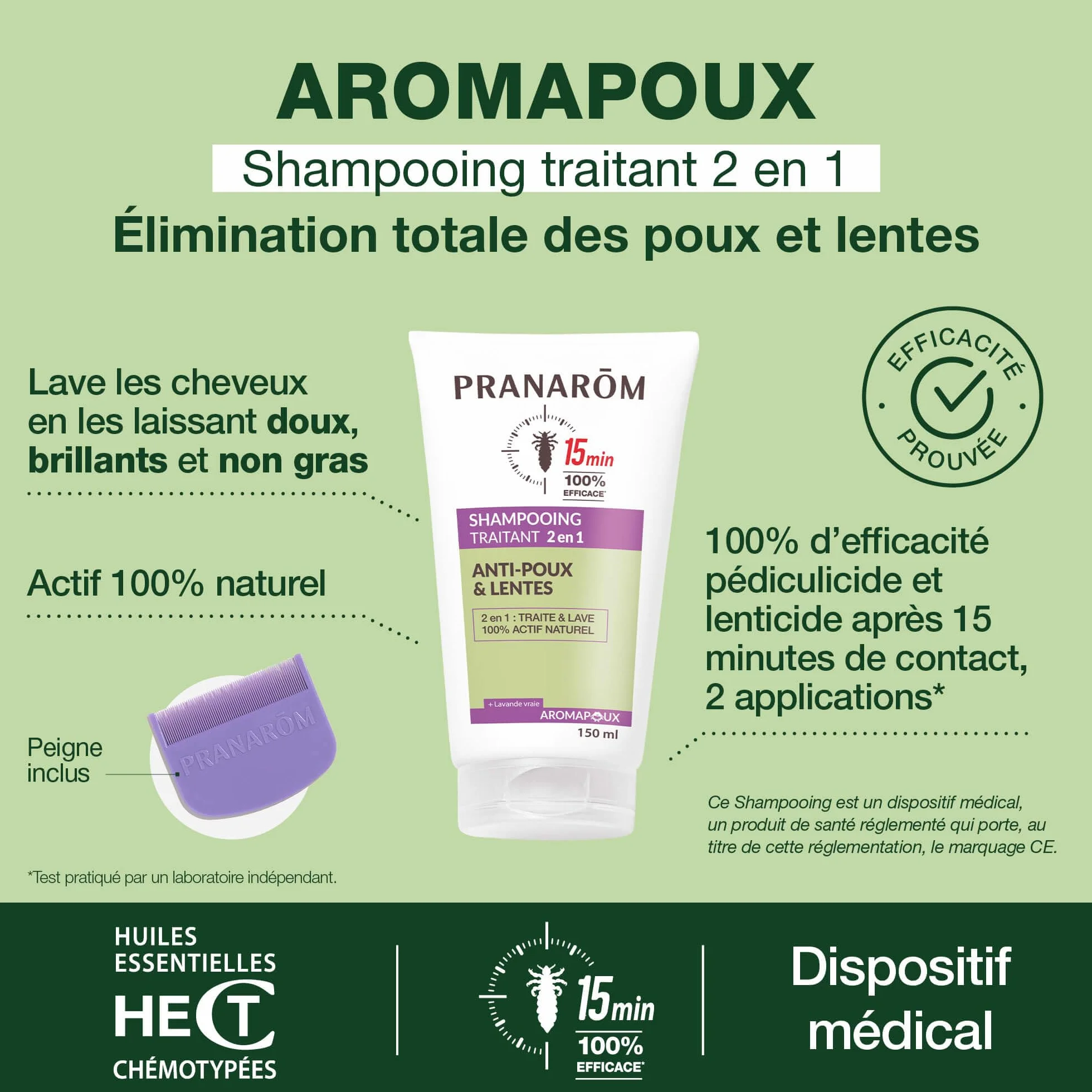 Pranarôm Aromapoux Shampooing traitant 2 en 1