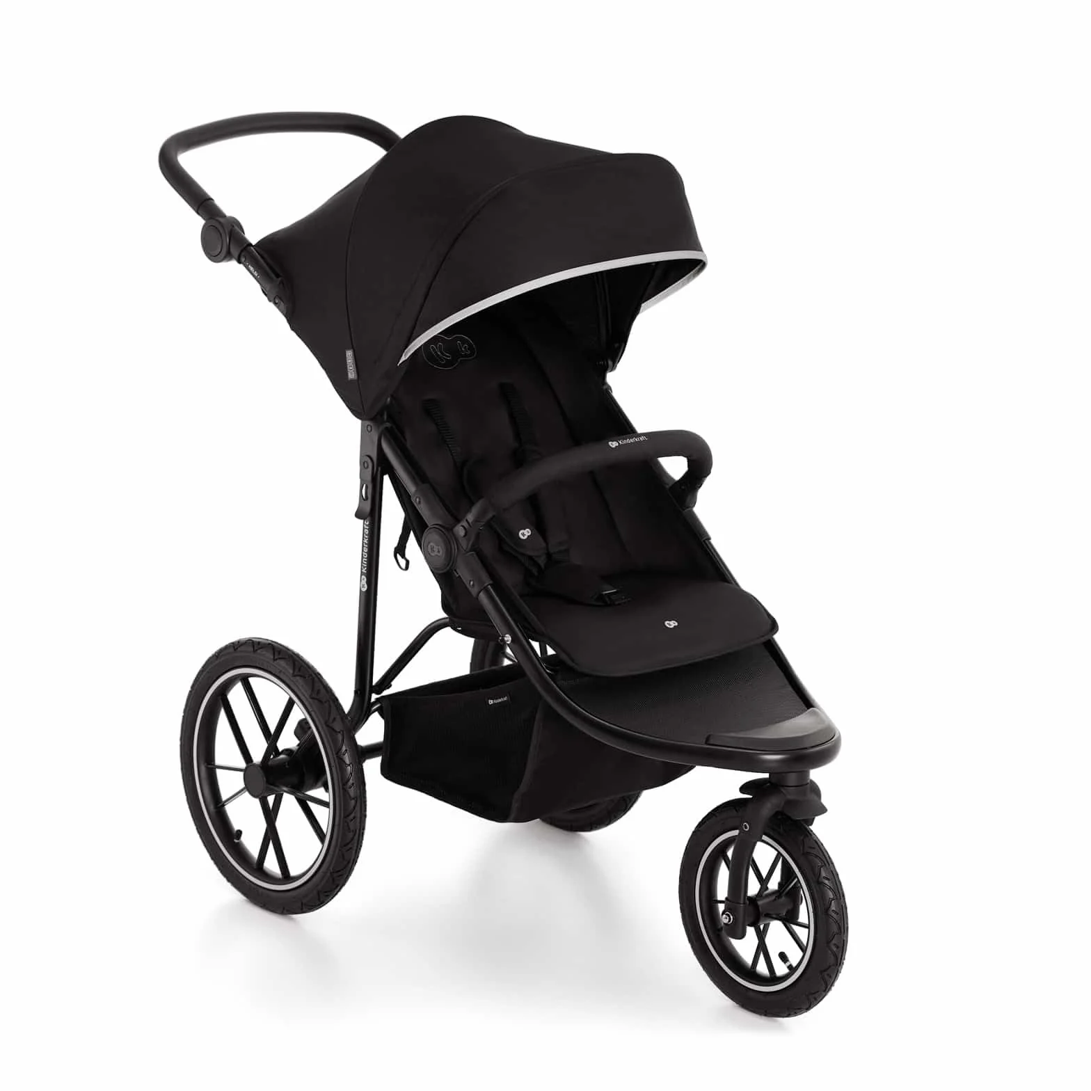 Kinderkraft HELSI 2 Jogger Poussette Sportive 3 Roues Dès La Naissance 22 Kg Réglable Gris