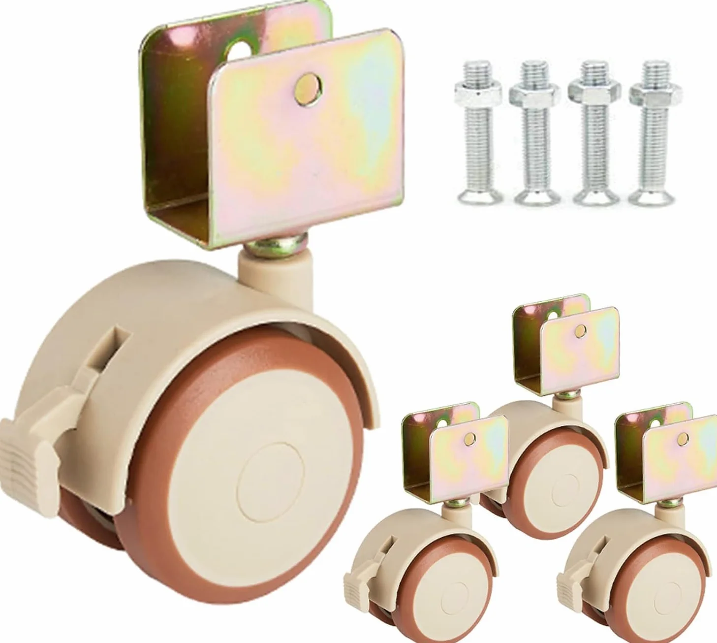 Roulettes pivotantes avec frein 30mm pour lit bébé berceau jardinière support en U