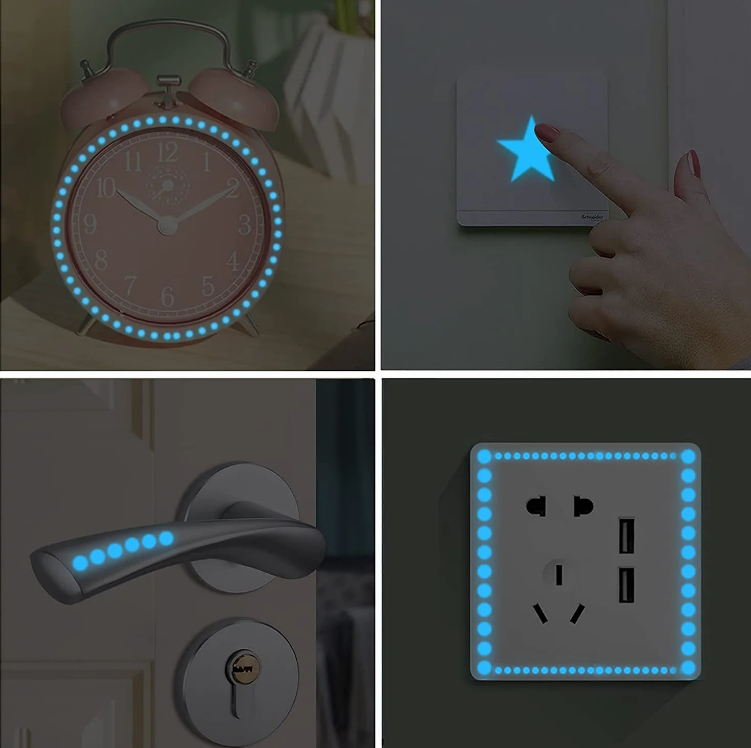 Autocollants Lumineux Phosphorescents Lune Étoiles Stickers Muraux Enfants Décoration Chambre Plafond 1109 Pièces