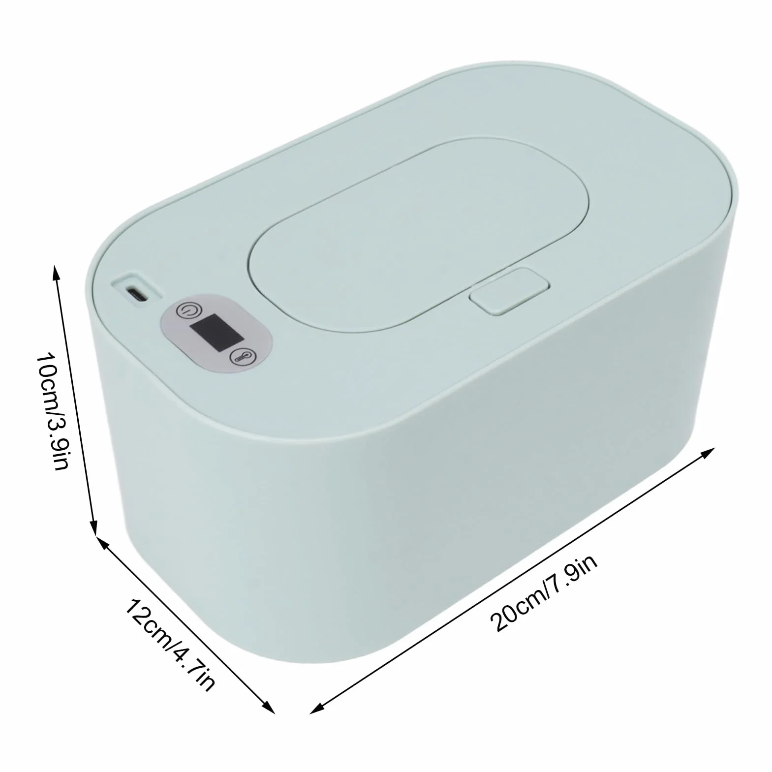 Chauffe-lingettes humides pour bébé avec thermostat, distributeur et réglage (Green)