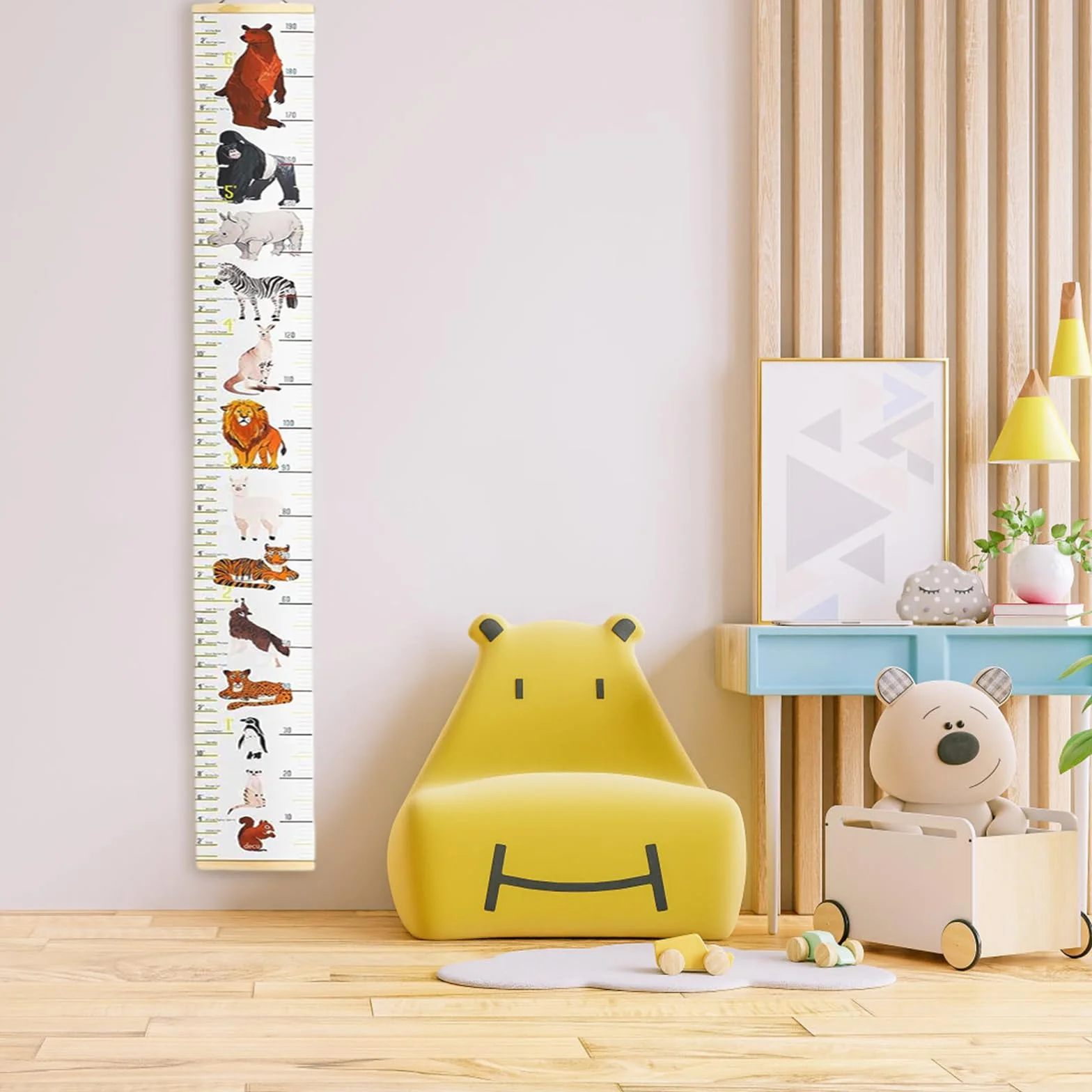 Toise de Hauteur En Toile pour Enfants, Règle de Mesure Murale, Tableau de Croissance Décoration Chambre