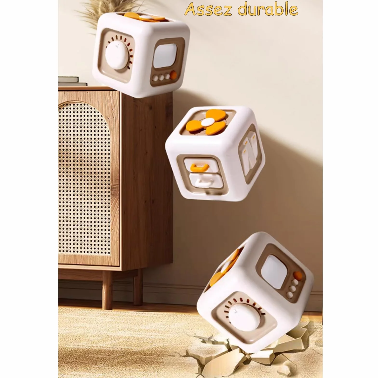 Loyzico Cube d'Activité 6 en 1 Jouets Sensoriels Montessori pour Bébé 1 An Garçons Filles