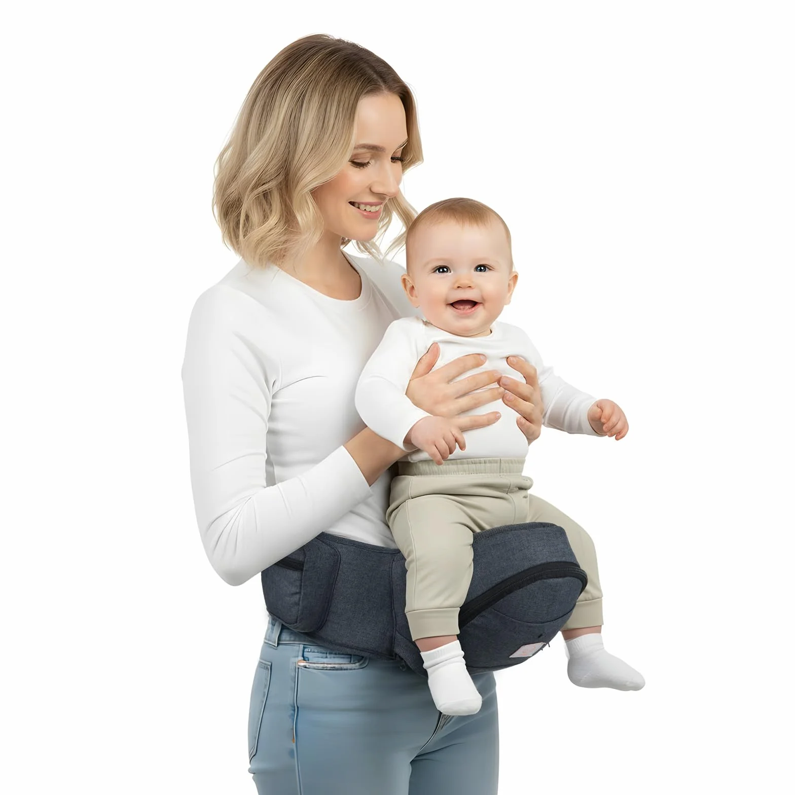 GAGAKU Porte-bébé Siège de Hanche Ergonomique pour Enfants 0-36 Mois Gris Foncé