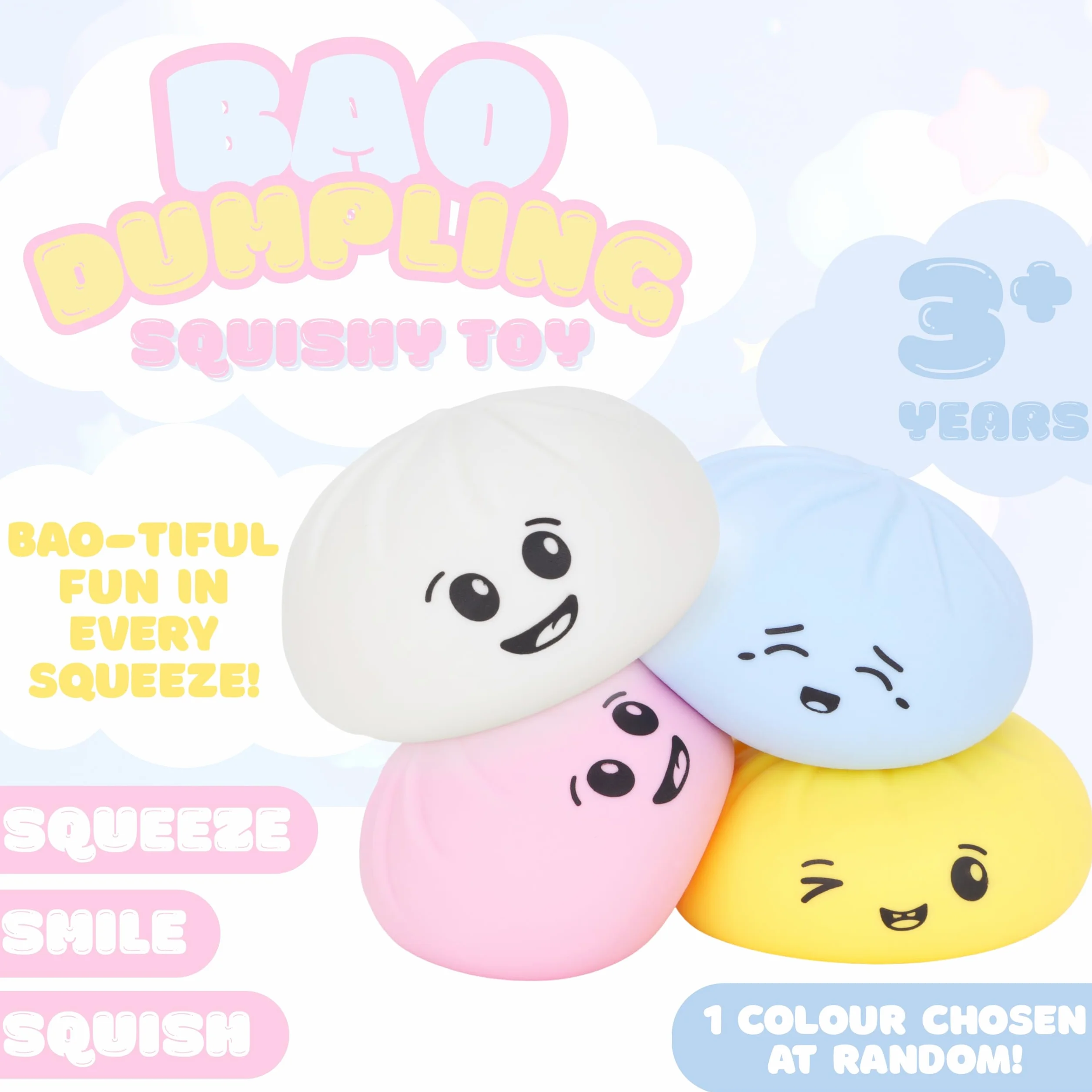 Toyland Bourrelette Bao Squishy Vapeur en Plastique - Jouet Anti-Stress pour Enfants dès 3 Ans