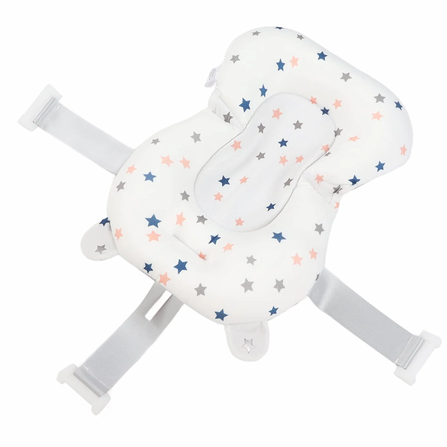 Yinhing Coussin de Siège de Bain pour bébé avec 3 Ceintures de sécurité et Tissu à 3 Couches pour Baignoire (Etoiles)