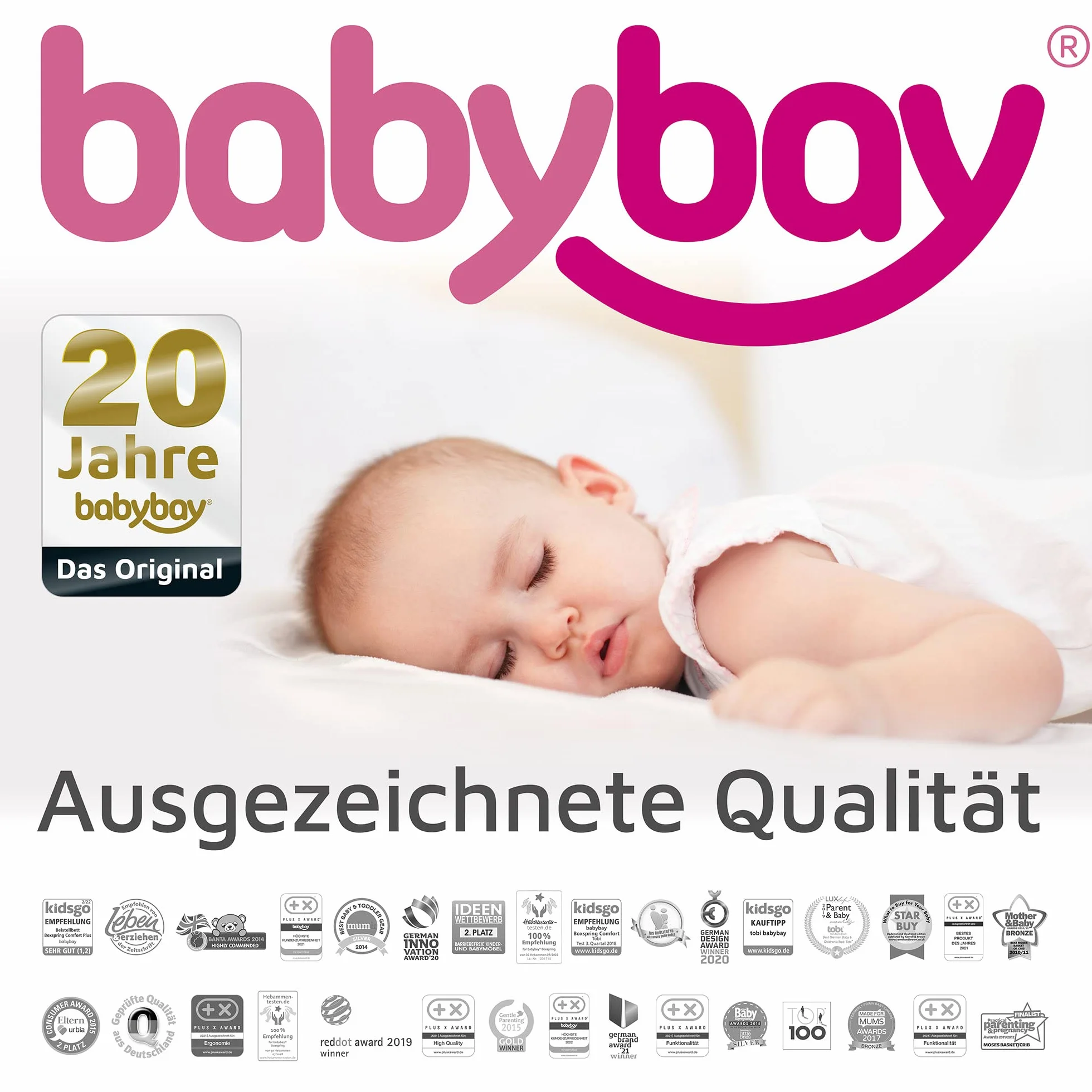 babybay Jeu de roulettes parquet rouleaux adapté à tous les modèles babybay I lit d'appoint berceau blanc