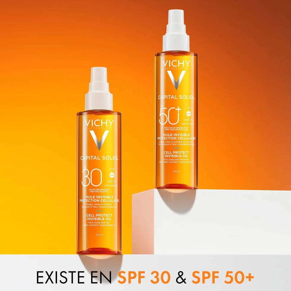Vichy Capital Soleil Huile Solaire SPF50+ Visage Corps Cheveux 200 ml