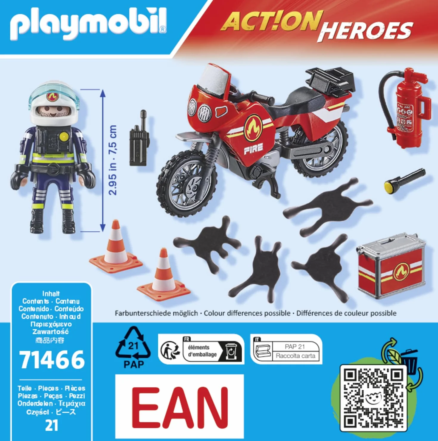 Playmobil 71466 Pompier et Moto - Action Heroes - Ville & Métiers - Dès 4 Ans