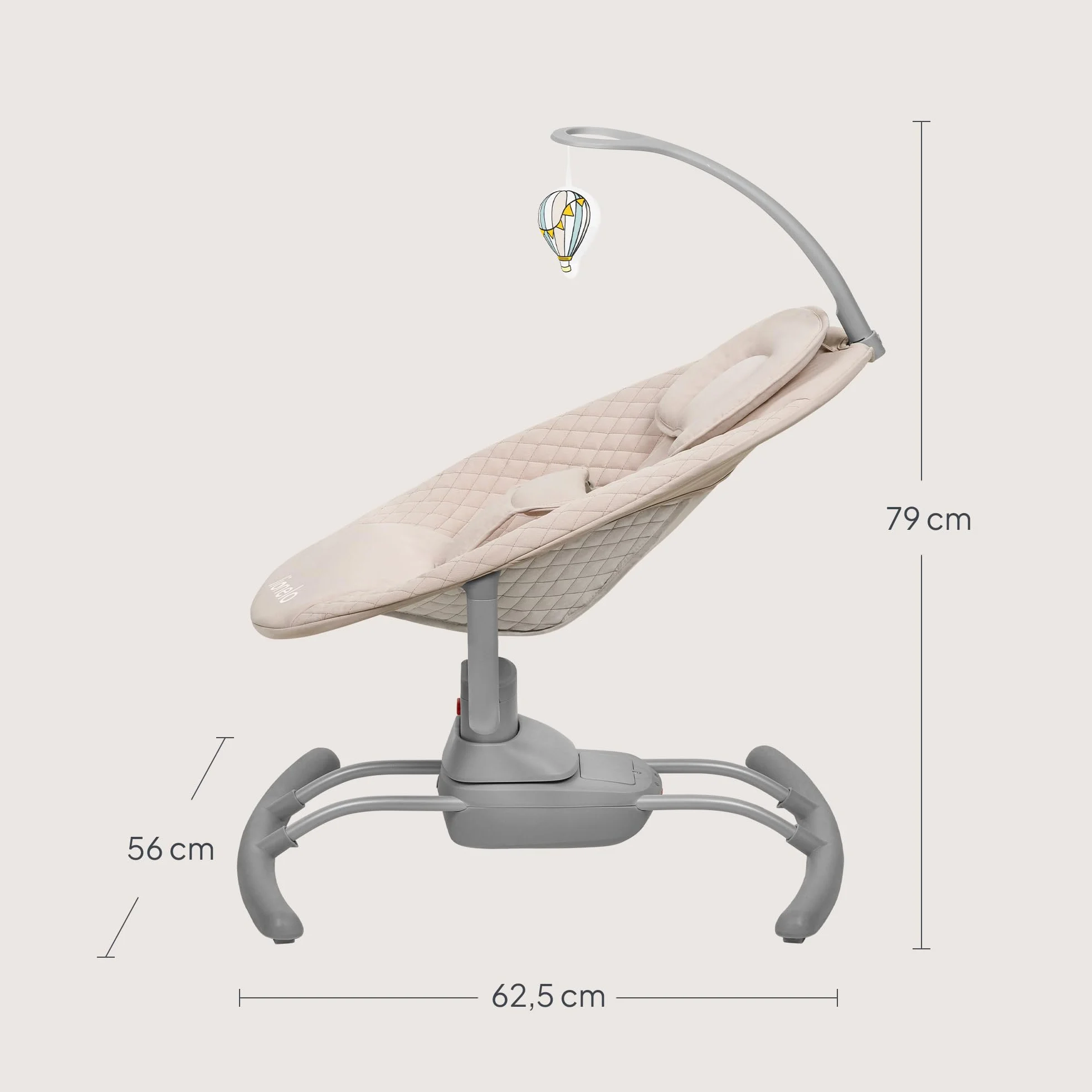 LIONELO RIO Transat Balancelle Électrique Bébés 9 kg Dossier Réglable 3 Vitesses Balancement