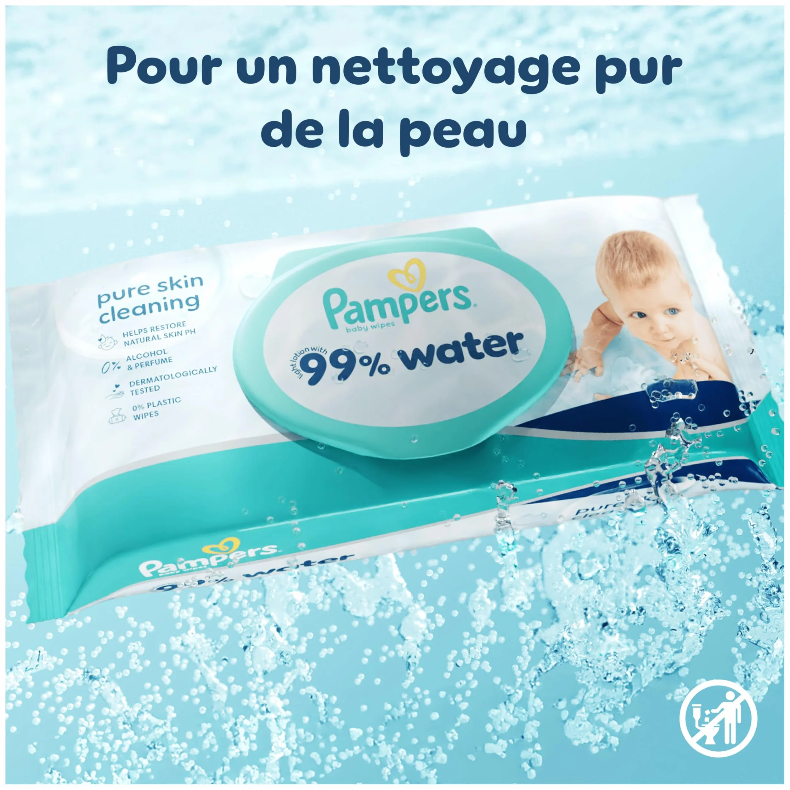 Pampers Lingettes pour bébé 99% d'eau, 1080 lingettes