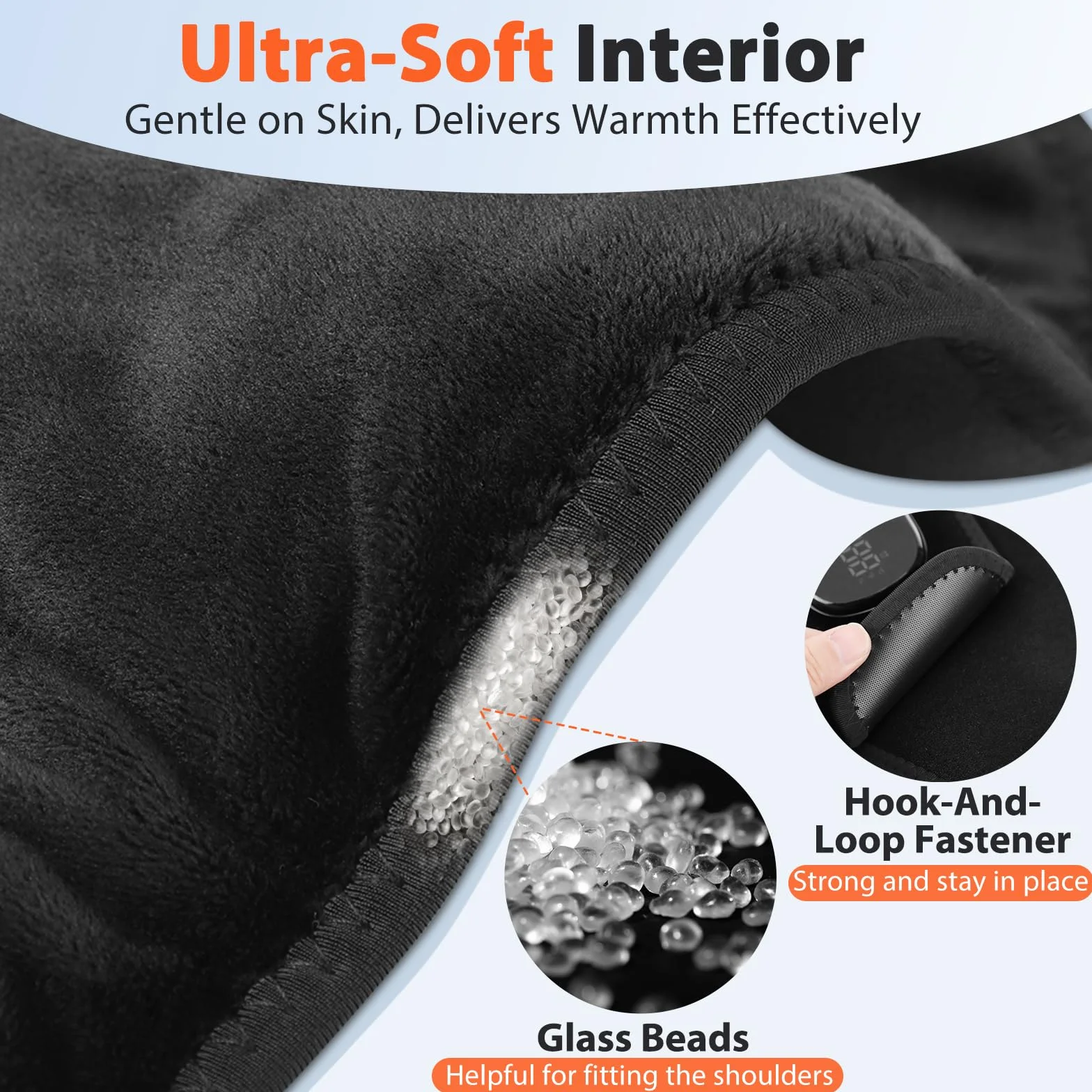 Coussin Chauffant Sans Fil Cou Épaules, Chauffage Portable Commande Tactile, 4 Niveaux Chaleur 5 Minuteries, Batterie 8,4V 4000mAh