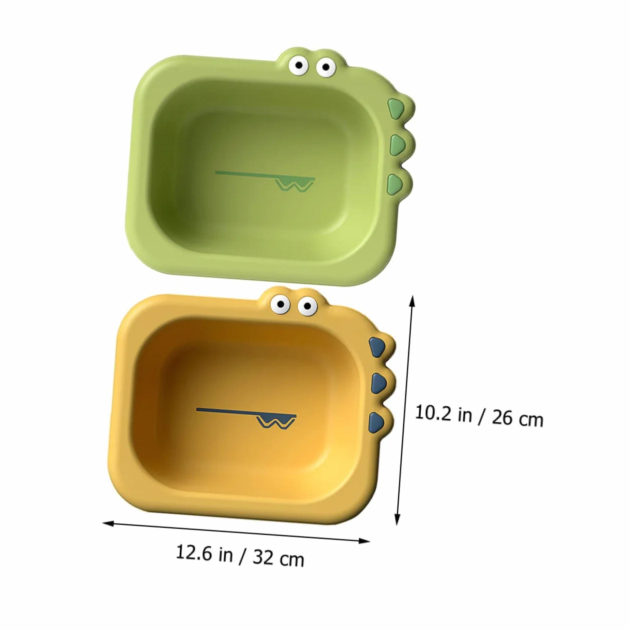 Bassines pour Bébé en Plastique Lot de 2, Lavabos Portables Design Cartoon
