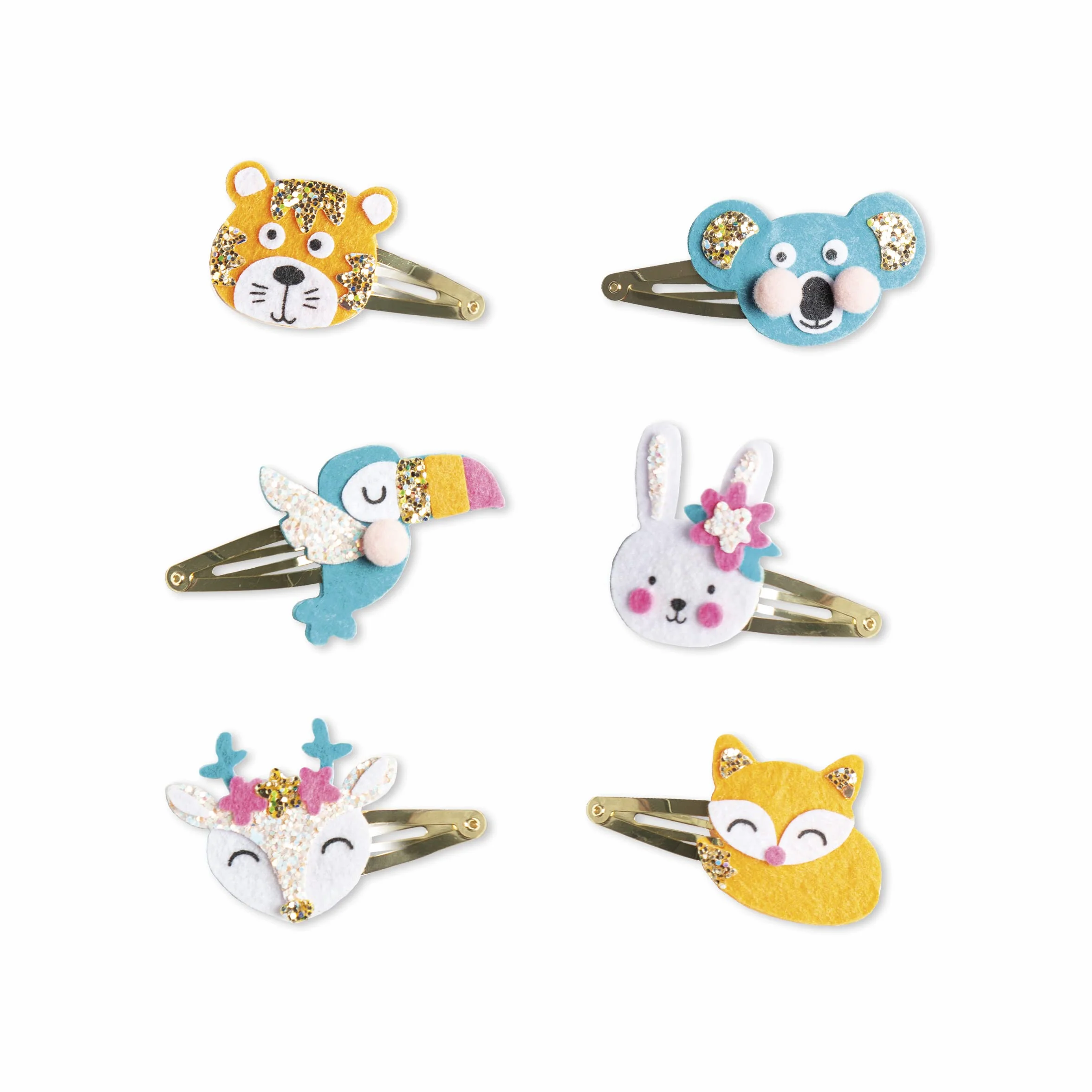 Janod Coffret 6 Barrettes à Créer Animaux Pailletés Les Ateliers Bijoux Kit Loisir Créatif Enfant Dès 6 ans