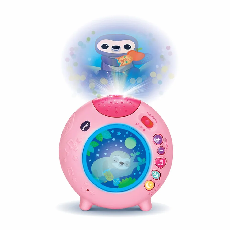 VTech Lumi Veilleuse Nuit Enchantée Rose Veilleuse Bébé Musicale Projection Lumineuse Plafond Musique Douce Bruits Blancs Sons Nature Cadeau Naissance