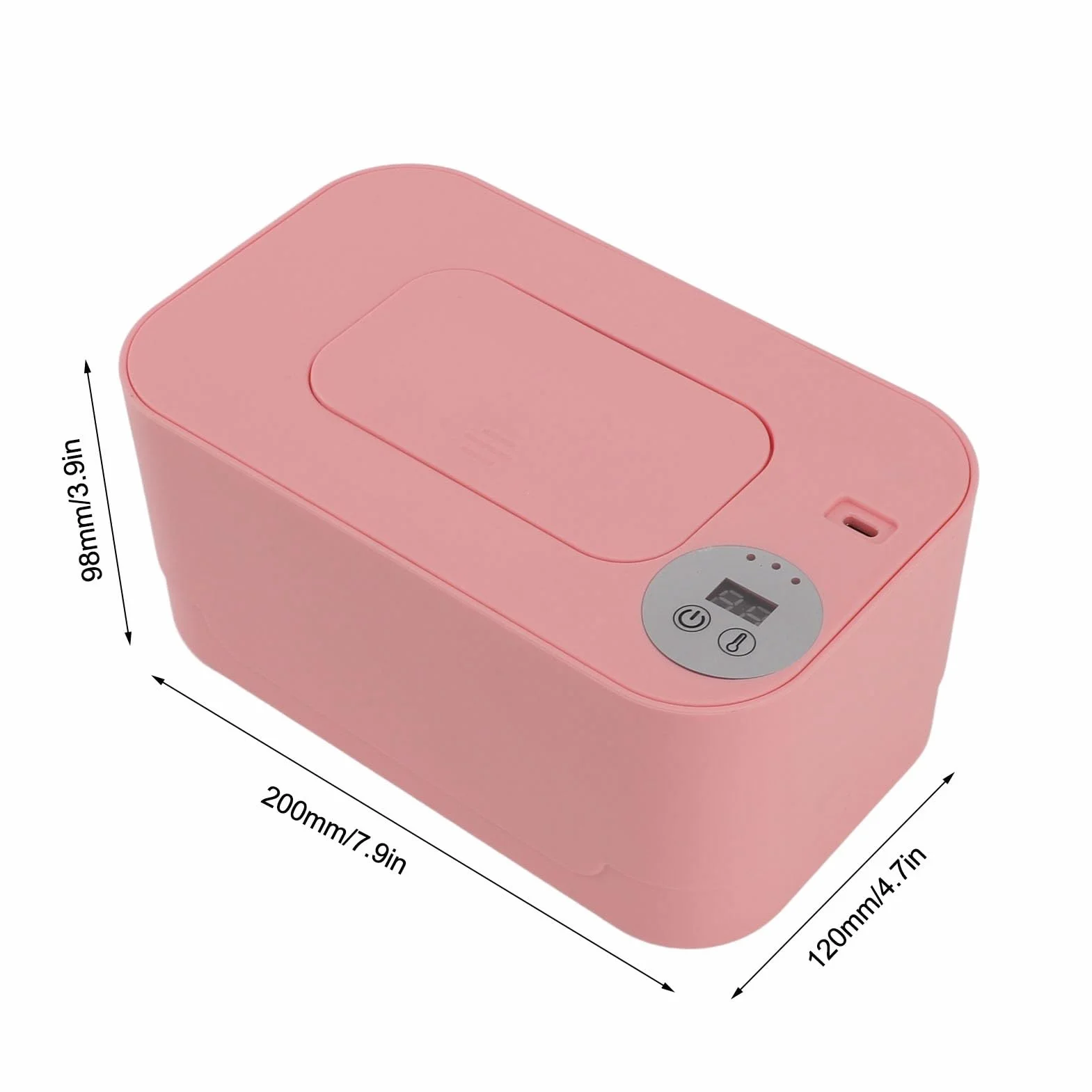 Chauffe-lingettes Portable pour bébé avec Contrôle Intelligent de la Température, Technologie à Faible Température, Distributeur de Porte-lingettes (PINK)