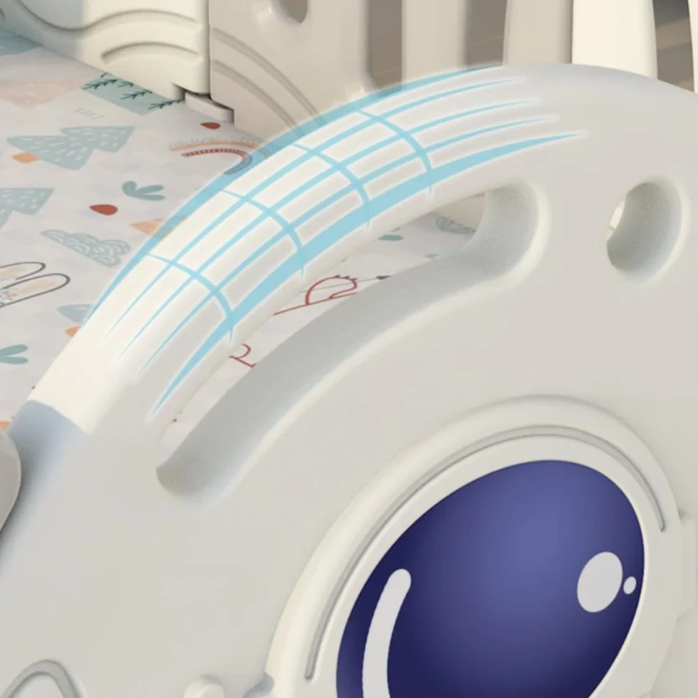 Parc Bébé Pliable Astronaute Sécurisé avec Accessoires Complets
