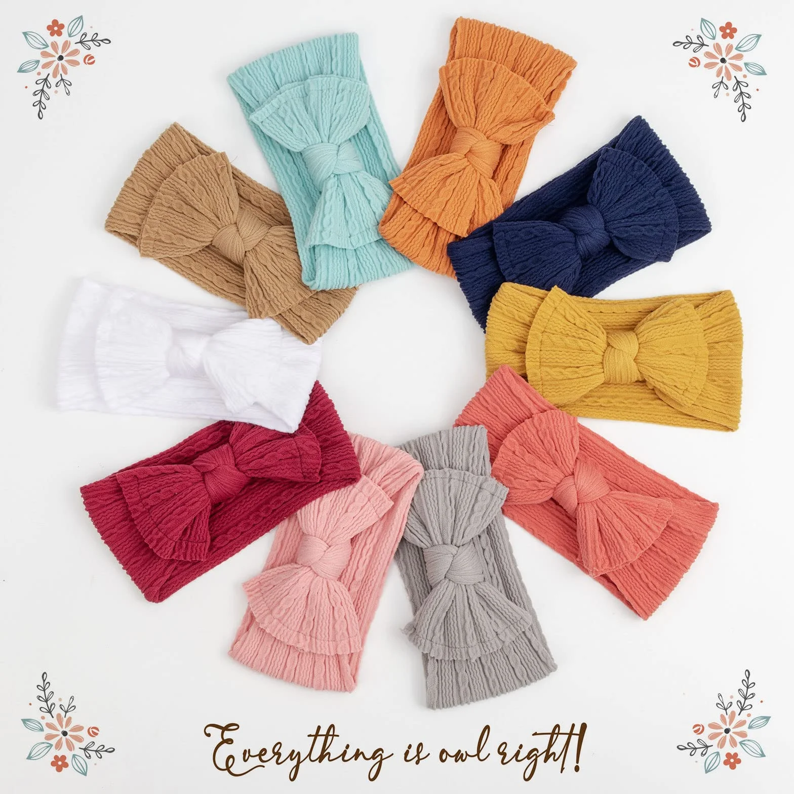 DRESHOW 10 Pcs Bébé Bandeaux Cheveux Fille Turban Accessoires